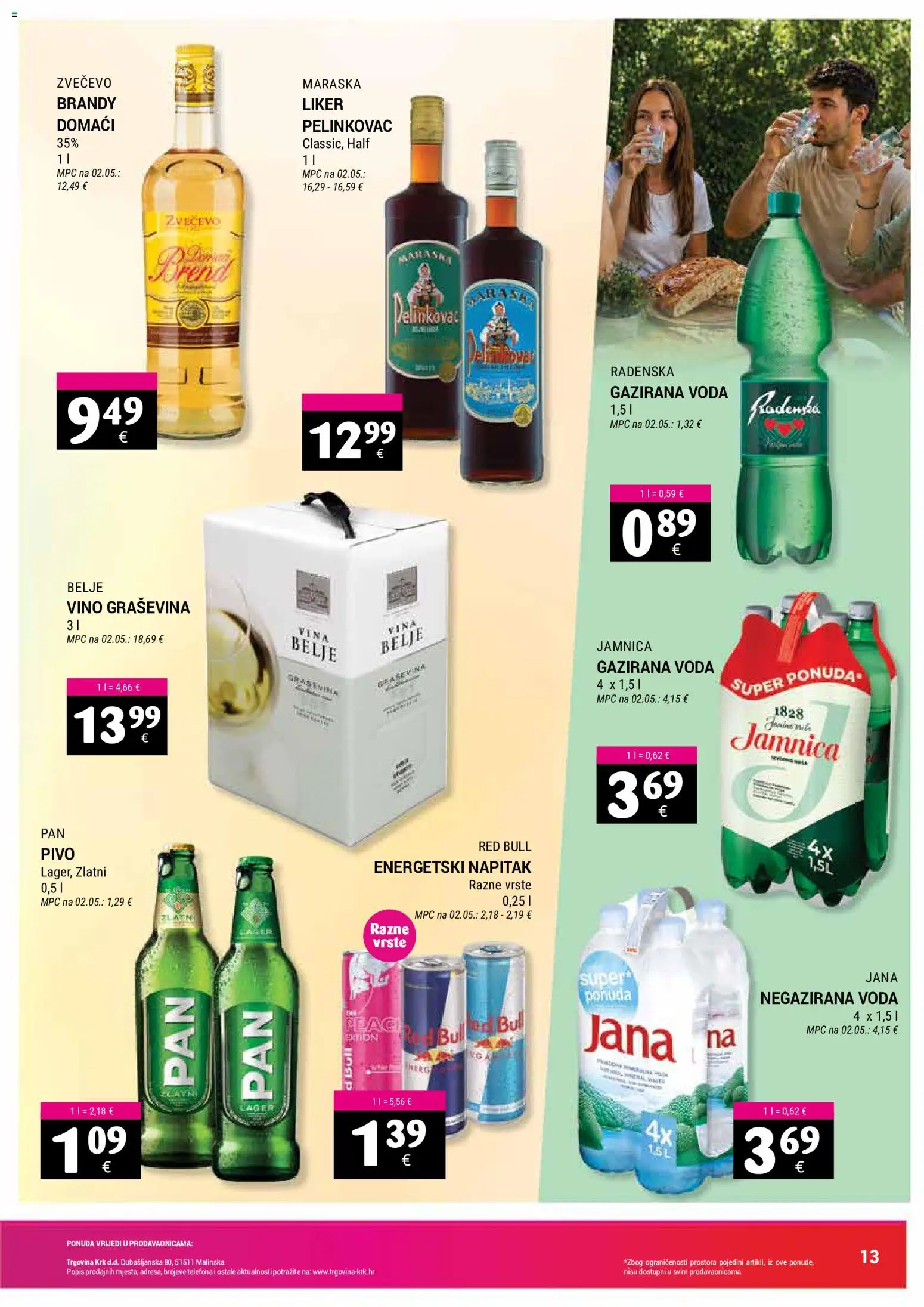 Trgovina Krk katalog | vrijedi od 02.05.2026 | Stranica: 13 | Proizvodi: Radenska, Pivo, Voda, Red Bull