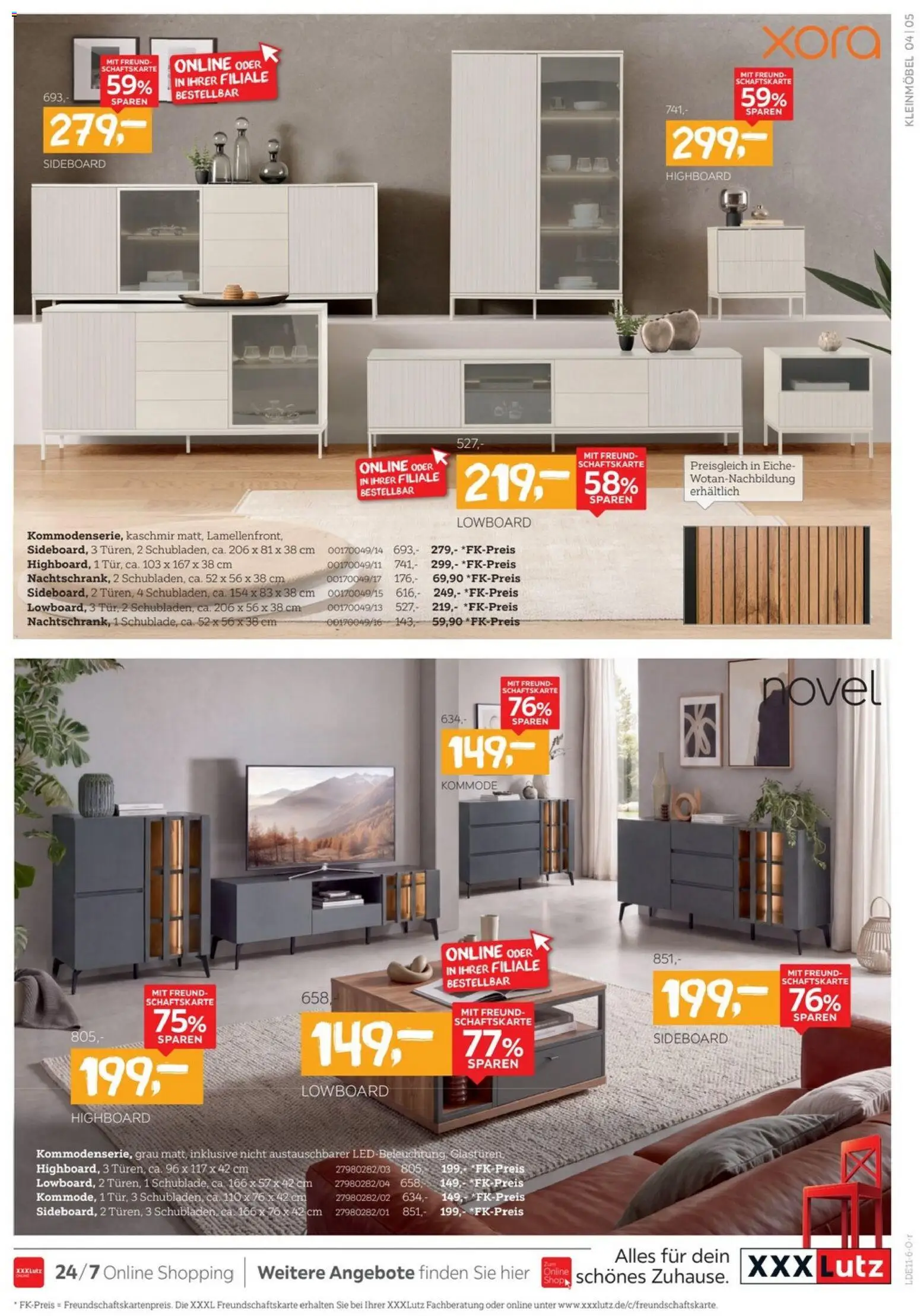 XXXLutz Kleinmöbel Preishits – gültig ab 24.10.2026 | Seite: 4 | Produkte: Sideboard, Lowboard, HIghboard, Kommode