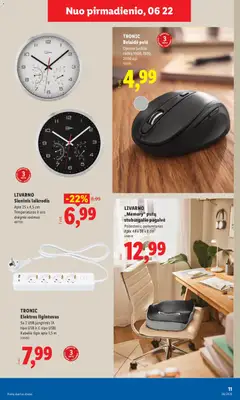 LIDL leidinys galioja nuo 2026.06.22 | Puslapis: 11 | Prekių: Laikrodis, Pagalvė, Pelė, USB