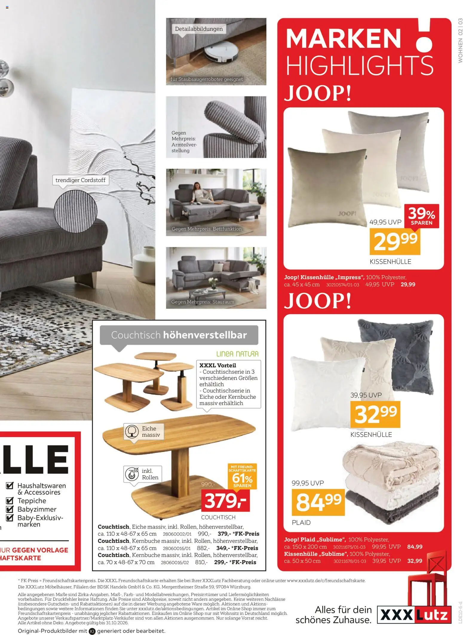 XXXLutz Nr. 1 beim Preis – gültig ab 17.10.2026 | Seite: 3 | Produkte: Wohnlandschaft