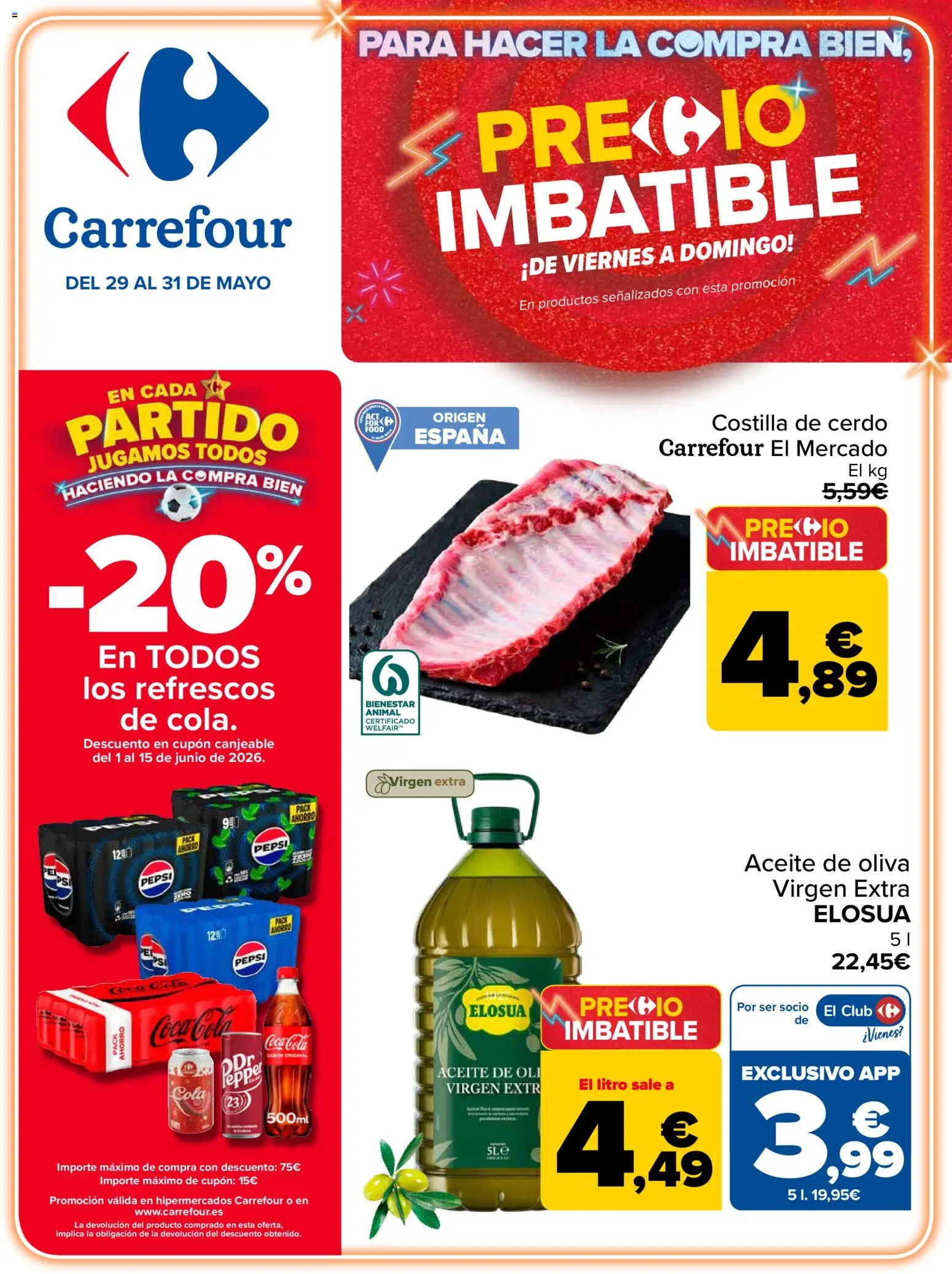 Carrefour Precio Imbatible │ válido desde el 29.05.2026 | Página: 1 | Productos: Aceite, Cerdo, Aceite de oliva, Costilla de cerdo