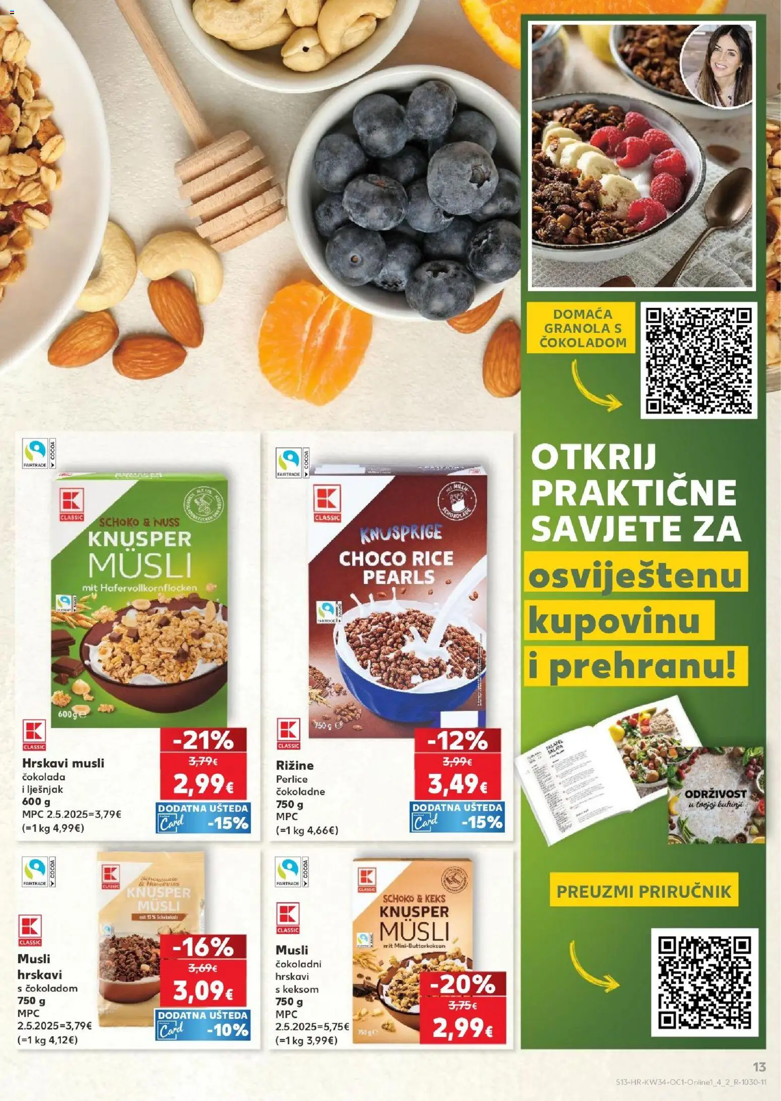 Kaufland katalog | vrijedi od 19.08.2026 | Stranica: 13 | Proizvodi: Muesli, Čokolada, Lješnjak, Salata