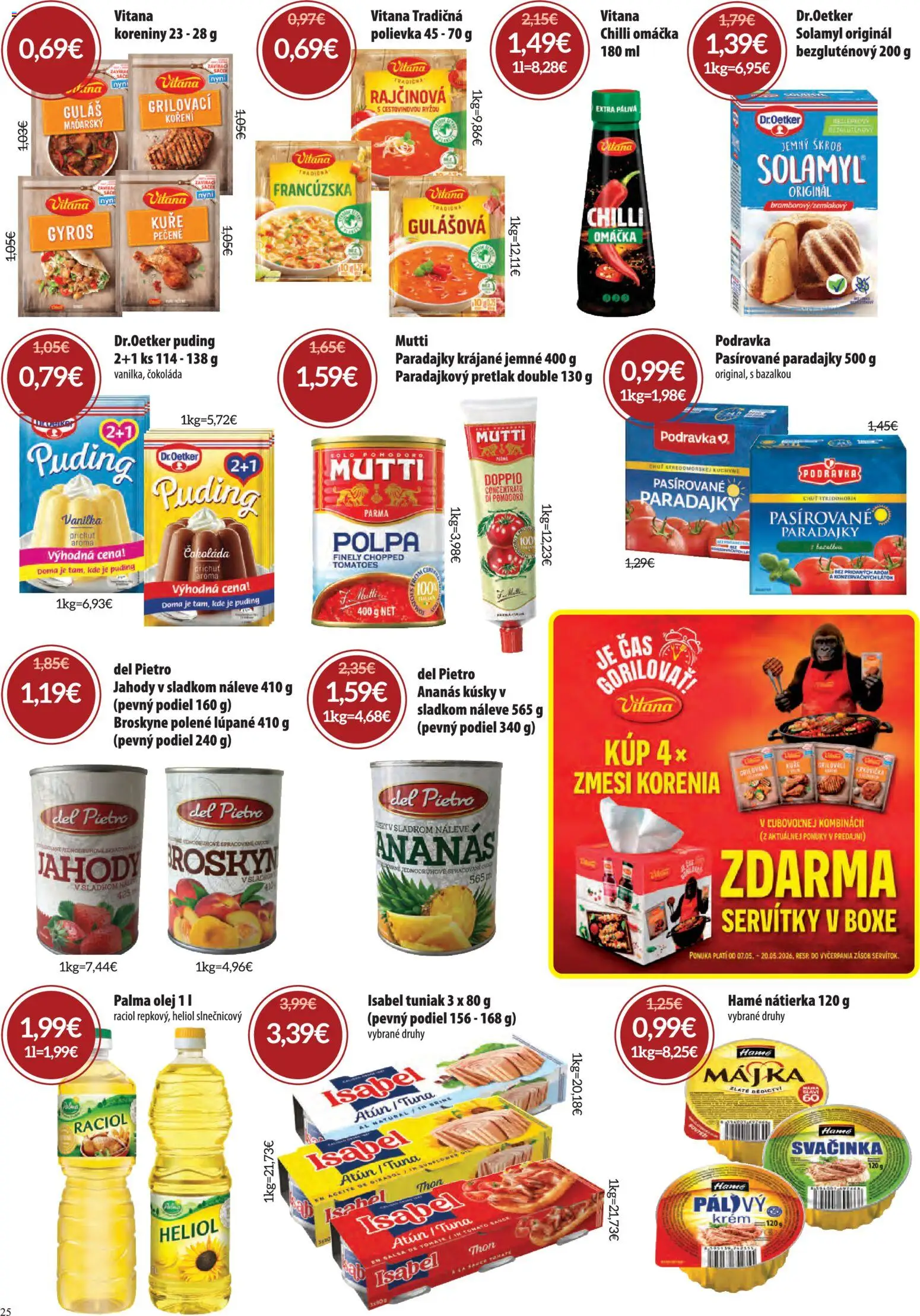 Nové Nitrazdroj akcie – leták je platný od 07.05.2026 | Strana: 25 | Produkty: Olej, Tuniak, Chilli, Čokoláda