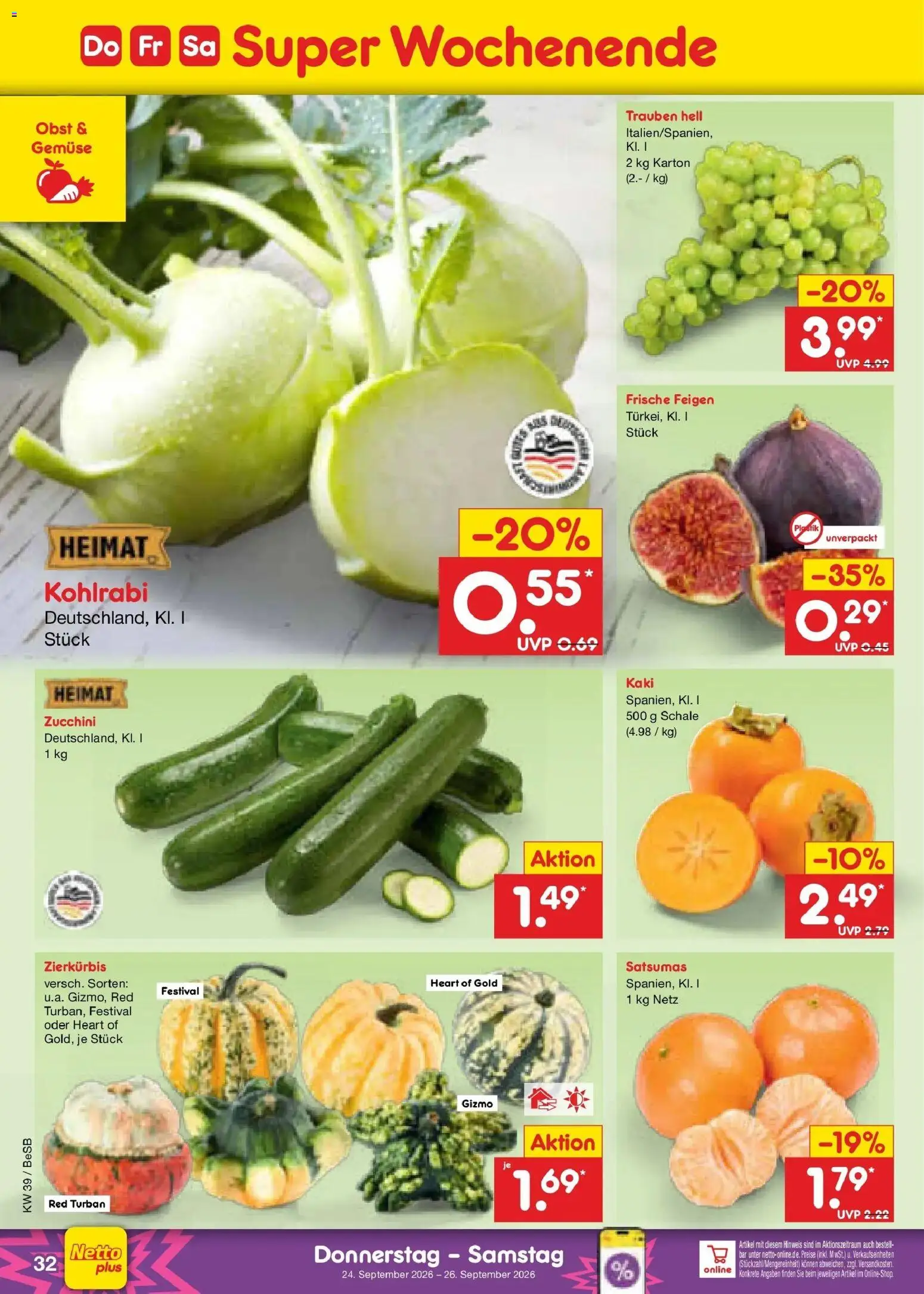 Netto Marken-Discount Prospekt Berlin-Prenzlauer Berg – gültig ab 21.09.2026 | Seite: 46 | Produkte: Trauben, Gemüse, Obst, Feigen