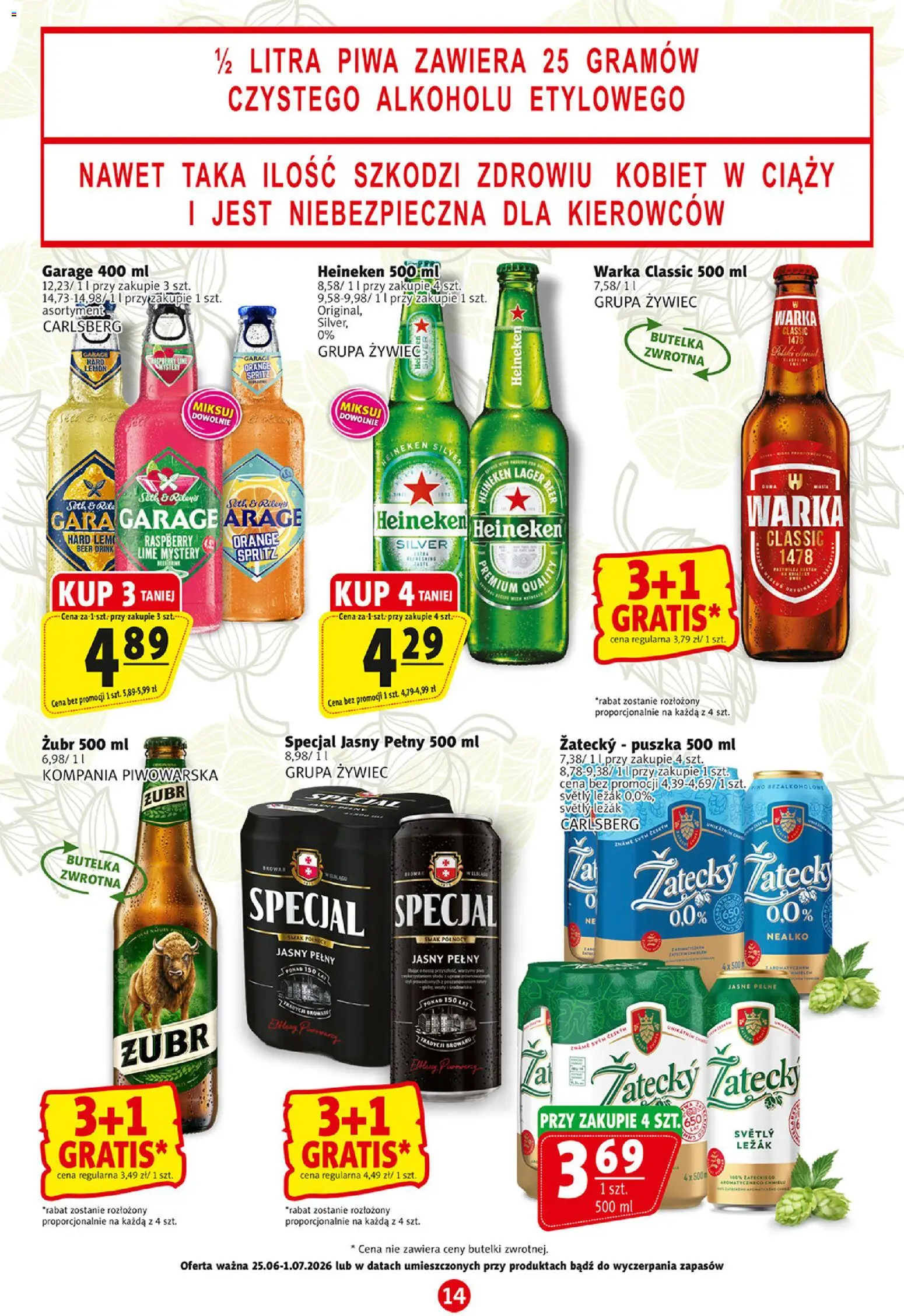 Prim Market gazetka od 25.06.2026 | Strona: 14 | Produkty: Leżak, Warka, Heineken