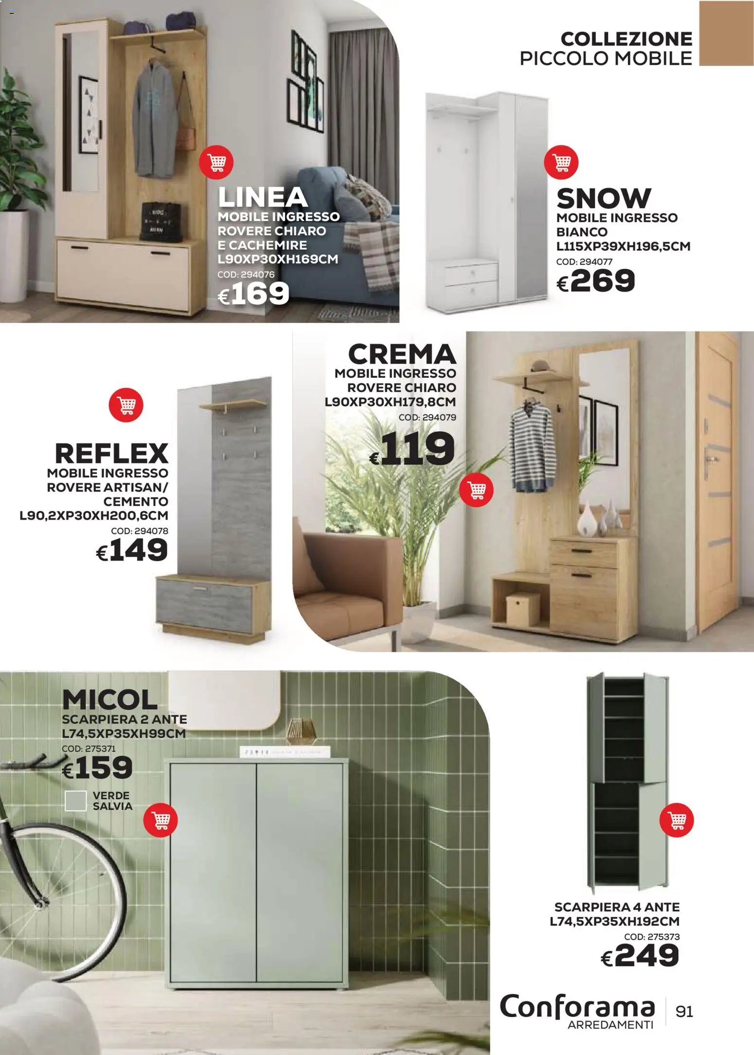 Volantino Conforama del 22/06/2026 | Pagina: 91 | Prodotti: Crema, Mobile, Scarpiera, Cemento