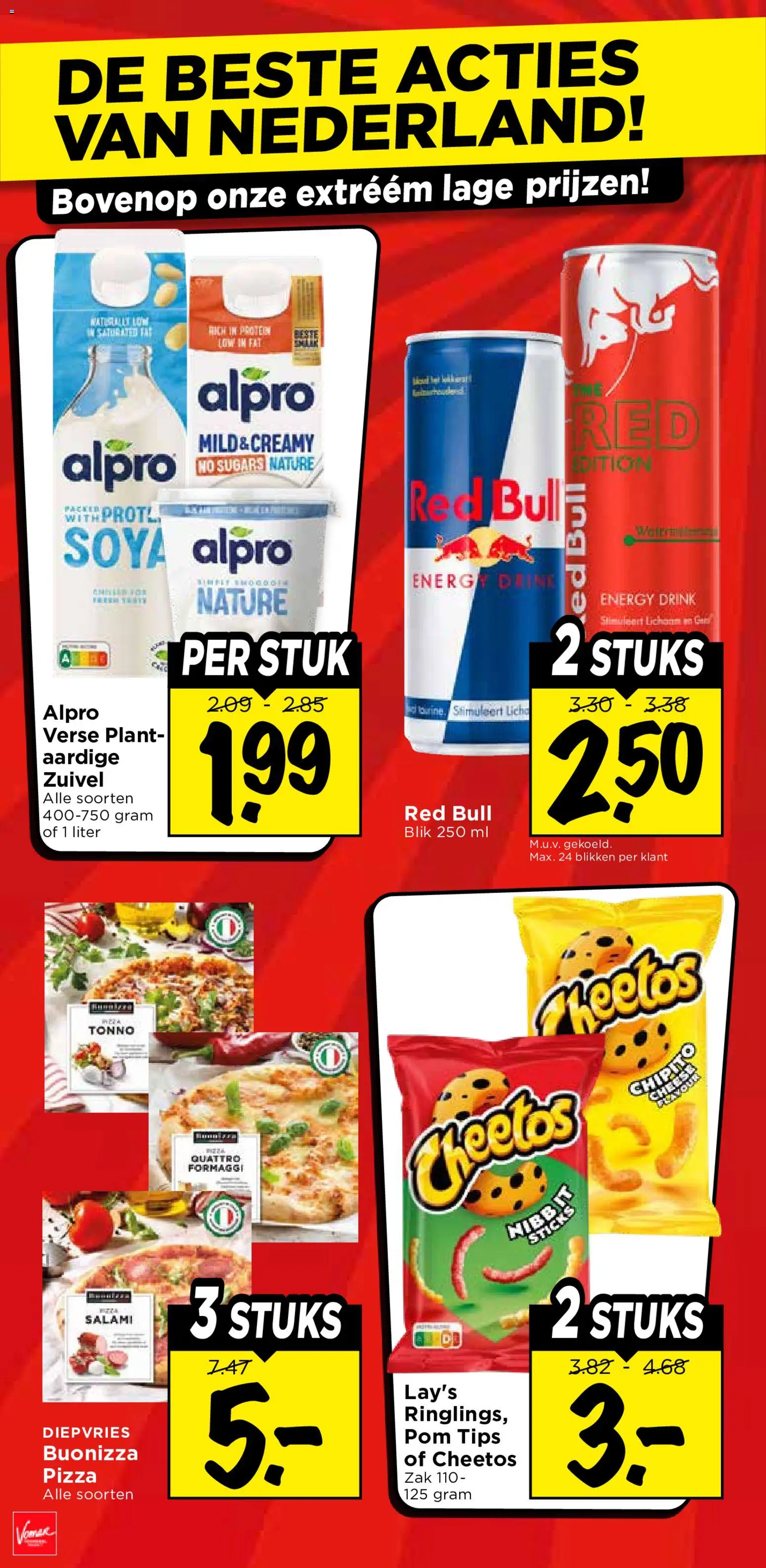 {H1} | Pagina: 4 | Producten: Zuivel, Pizza, Red Bull, Cheetos