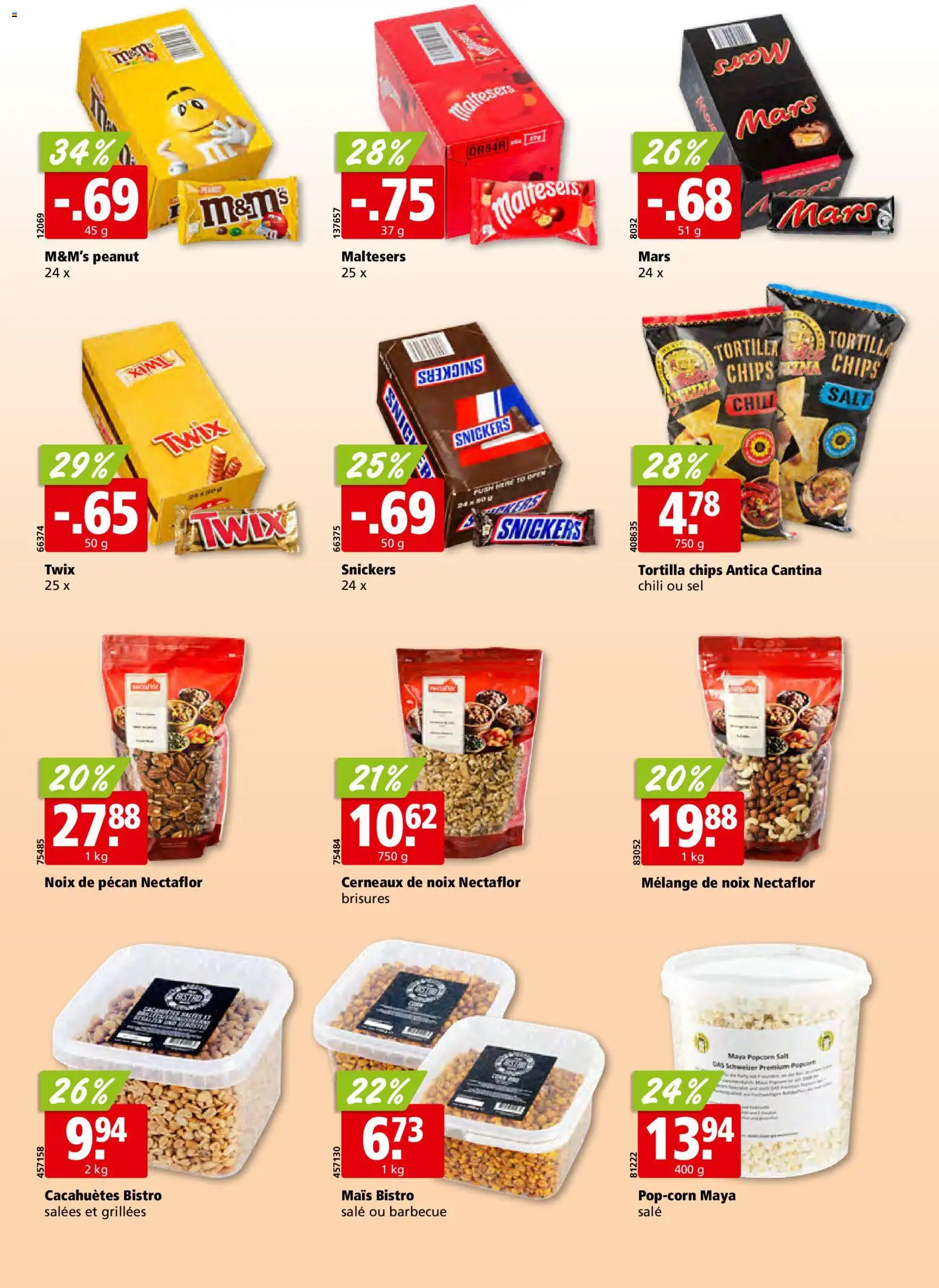 Aligro aktionen Chavannes, Matran, Genève, Sion – gültig ab 22.06.2026 | Seite: 28 | Produkte: Mars, Twix, Chili, Chips