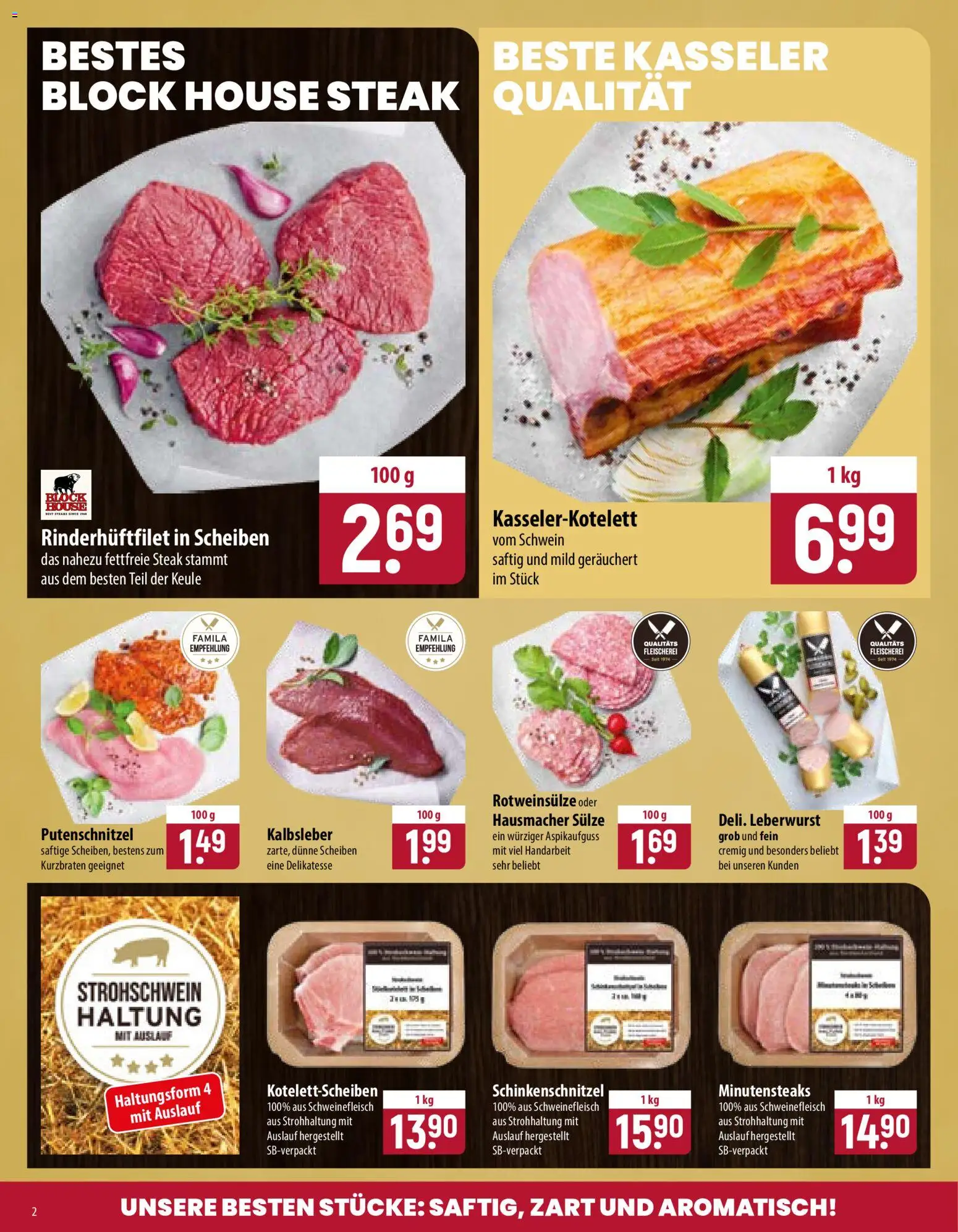 Famila Prospekt – gültig ab 14.09.2026 | Seite: 2 | Produkte: Kalbsleber, Putenschnitzel, Schweinefleisch, Steak