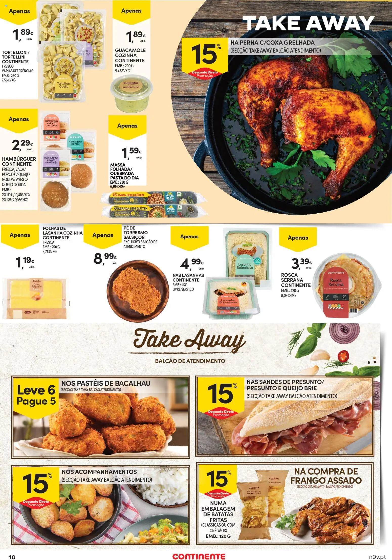 Continente Açores │ válido de 11.06.2026 | Página: 10 | Produtos: Bacalhau, Hambúrguer, Queijo, Batatas fritas