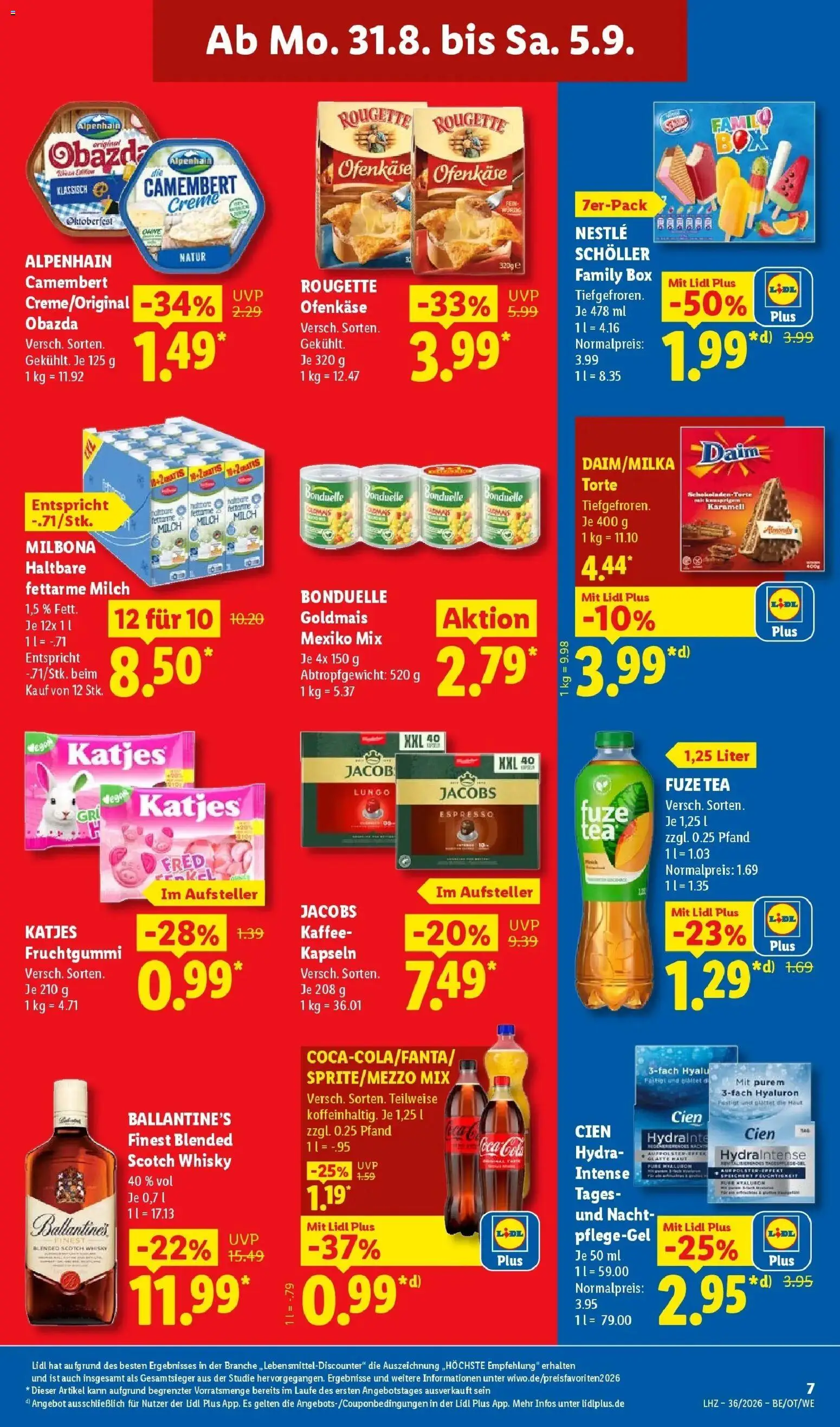 Lidl Prospekt Künzell (ab 31.08.2026) zum Blättern » Angebote | Seite: 15 | Produkte: Coca cola, Kaffee, Box, Creme