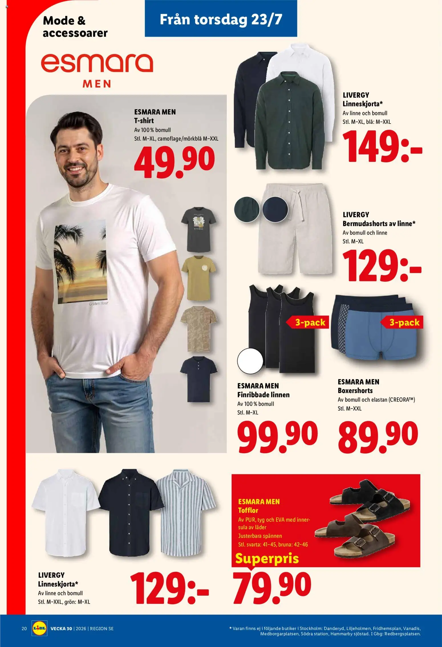 Lidl reklamblad aktuell från 20/07/2026 | Sida: 25 | Produkter: Boxershorts, Linne, Shorts, Tofflor