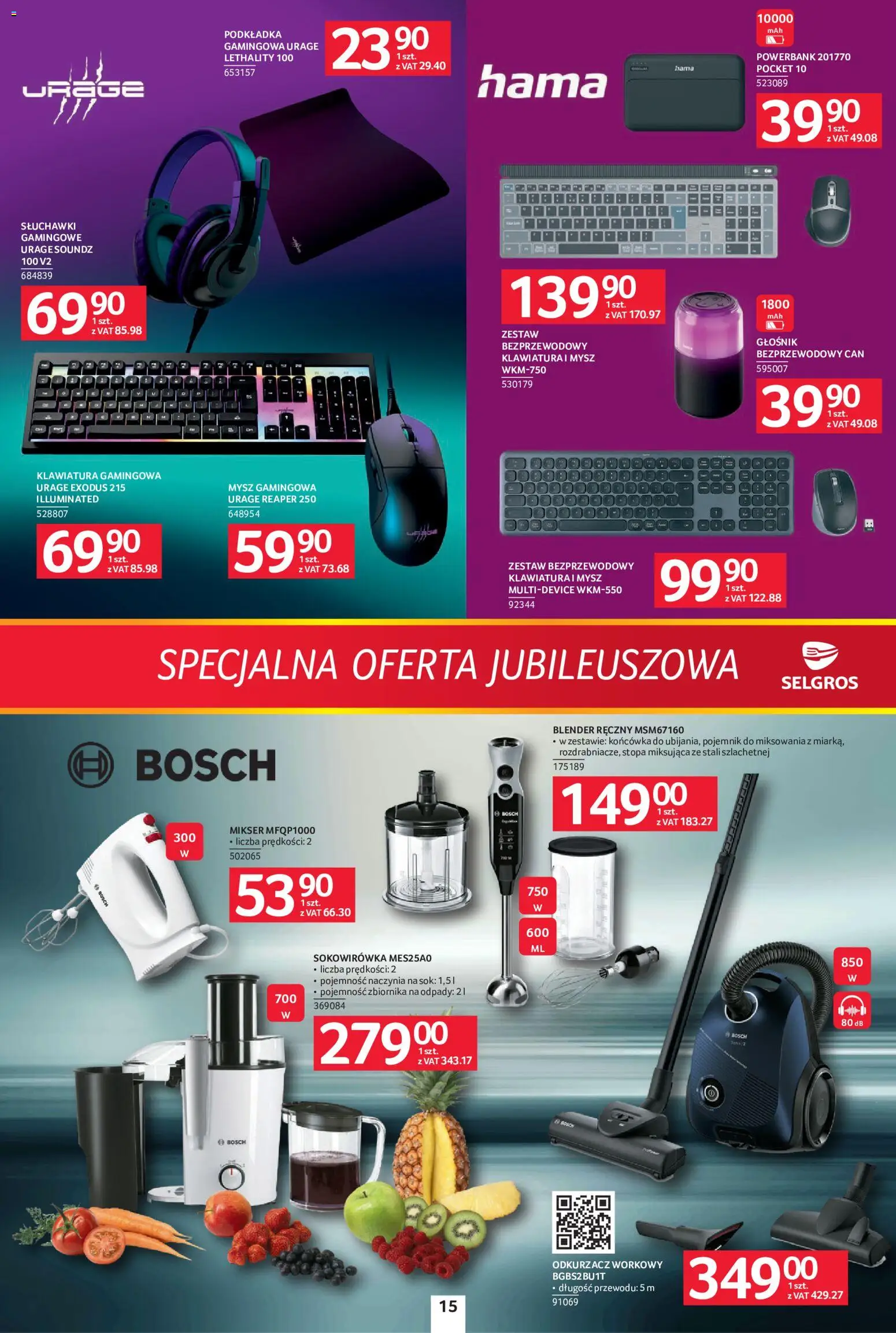 Selgros cash&carry gazetka - Specjalna oferta jubileuszowa od 27.08.2026 | Strona: 14 | Produkty: Blender ręczny, Klawiatura, Powerbank, Blender