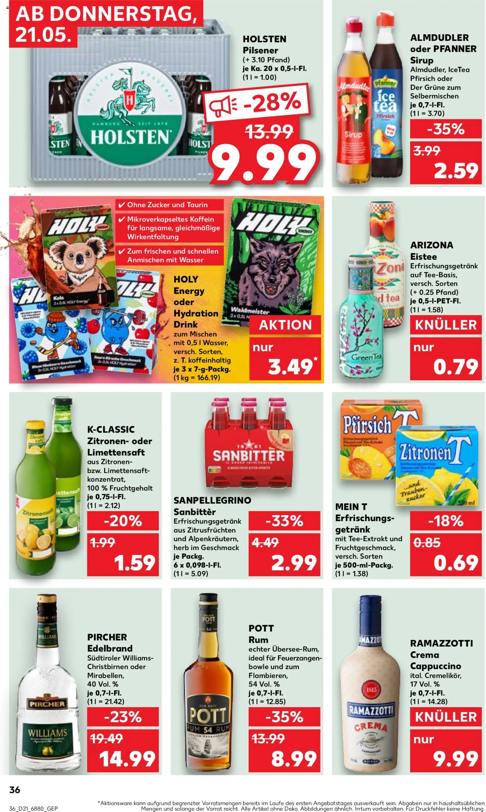 Kaufland Prospekt Völklingen	 – gültig ab 21.05.2026 | Seite: 36 | Produkte: Energy, Trauben, Rum, Ramazzotti crema