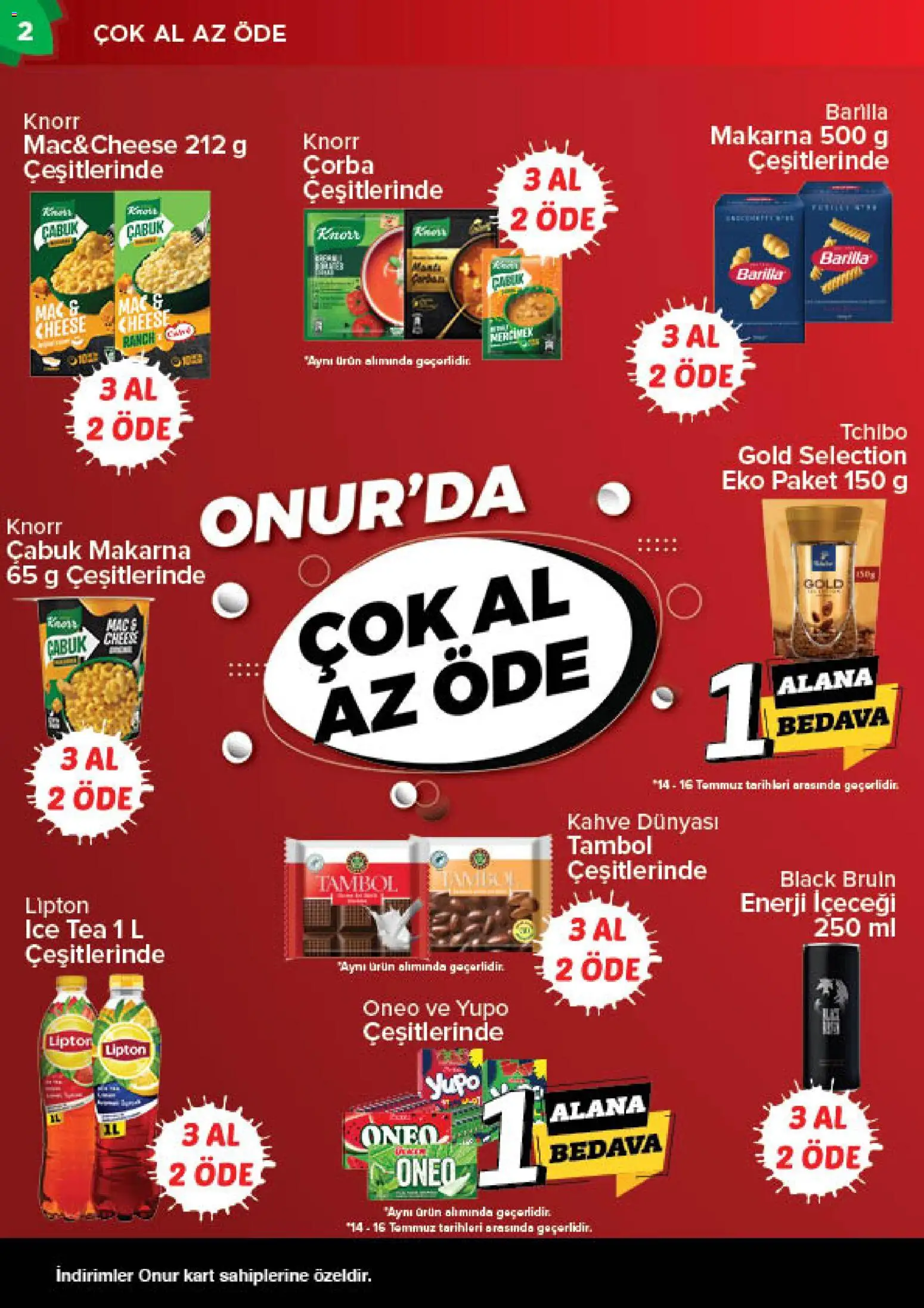 Onur Market Katalog - 14 Temmuz 2026 tarihinden itibaren geçerlidir | Sayfa: 2