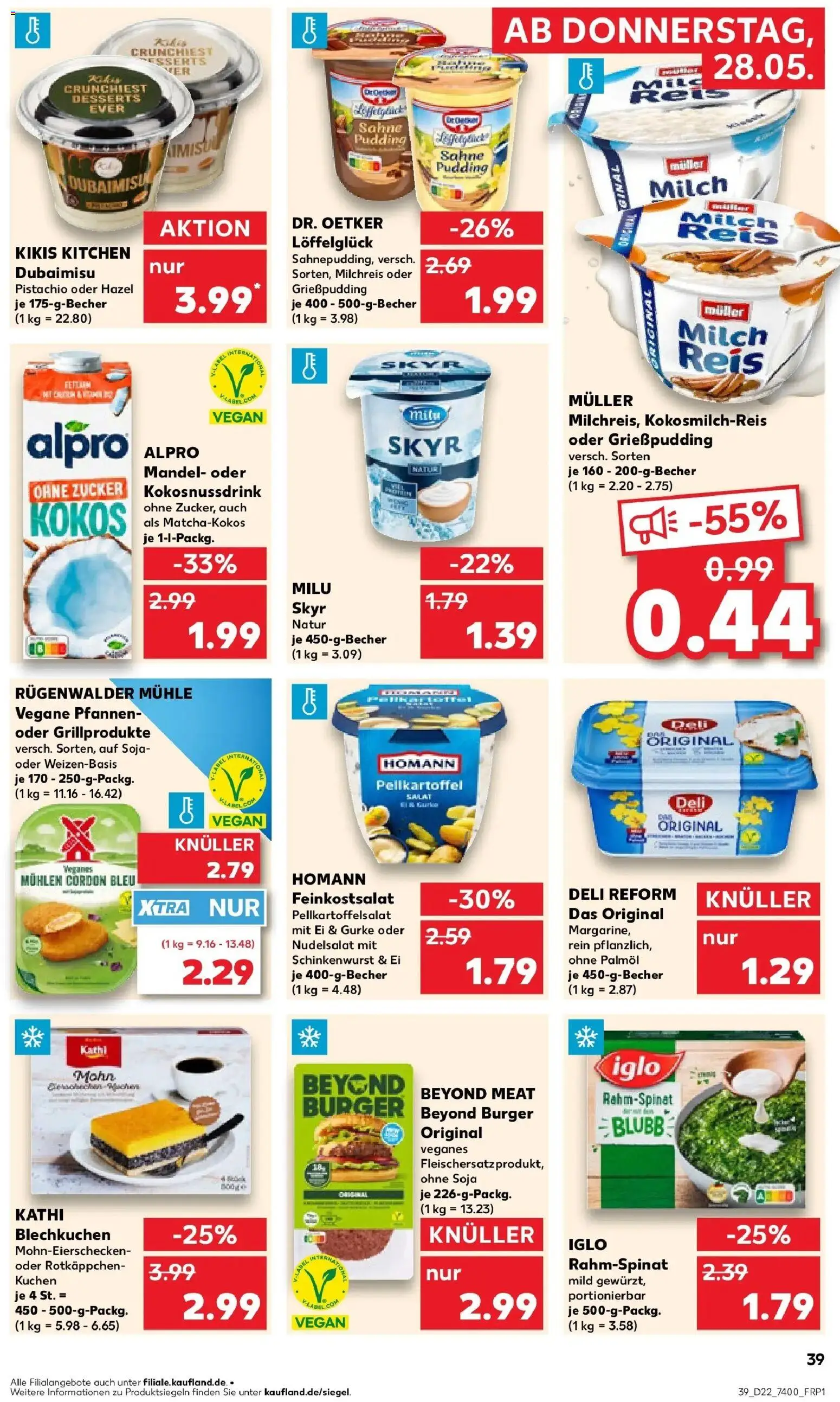 Kaufland Prospekt Linthe – gültig ab 26.05.2026 | Seite: 44 | Produkte: Burger, Kuchen, Sahne, Deli reform