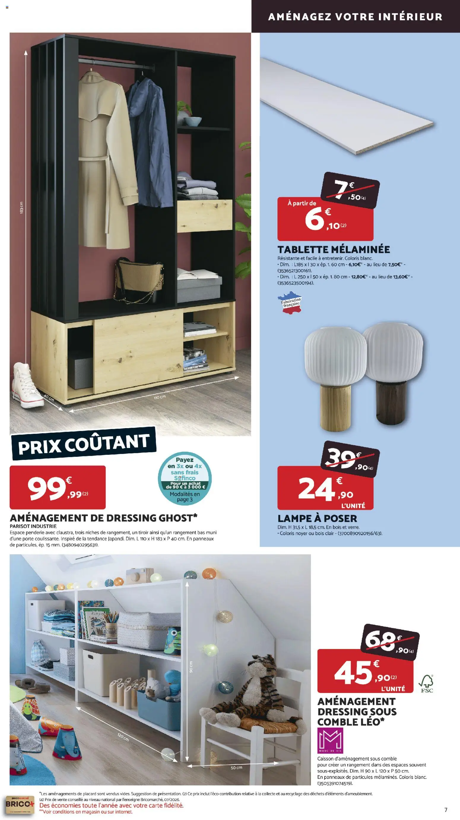 {H1} | Page: 7 | Produits: Penderie, Tablette, Lampe, Lampe à poser