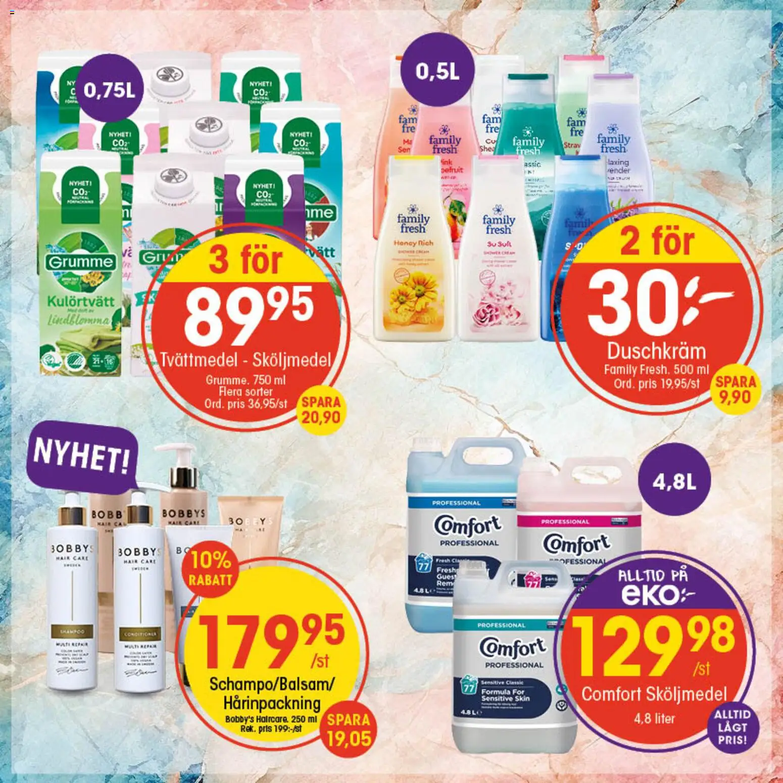 EKO reklamblad aktuell från 18.05.2026 | Sida: 10 | Produkter: Hårinpackning, Tvättmedel, Sköljmedel, Duschkräm