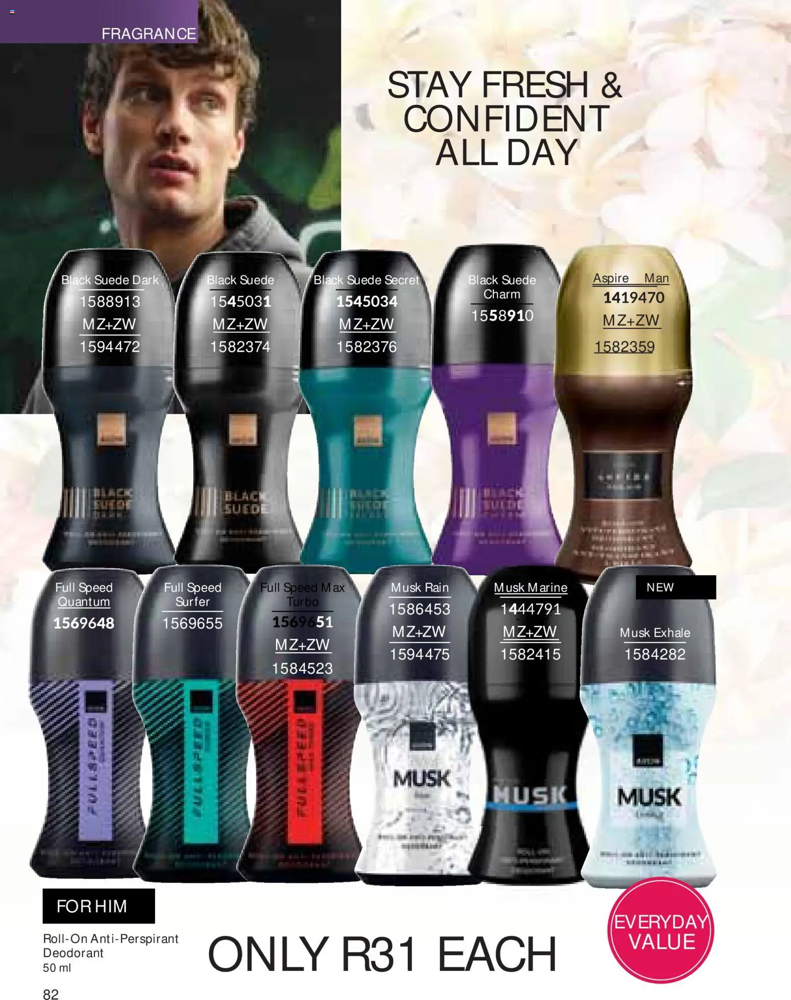 New Avon catalogue – valid from 01/07/2026 | Page: 82 | Products: Fragrance, Deodorant, Antiperspirant
