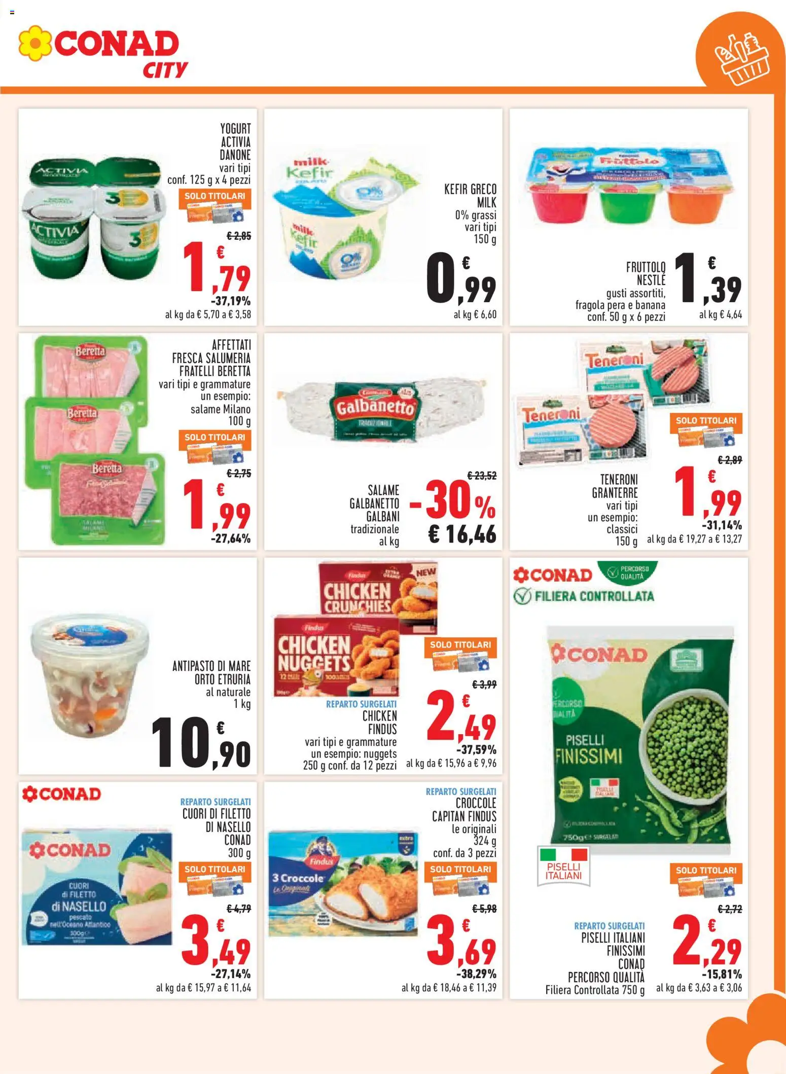 Volantino Conad del 12/08/2026 | Pagina: 7 | Prodotti: Yogurt, Nuggets, Uva, Nasello