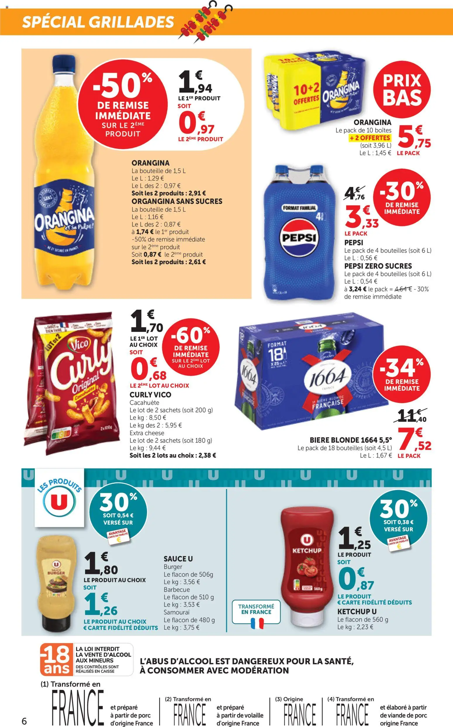 {H1} | Page: 6 | Produits: Cacahuète, Volaille, Bière, Porc