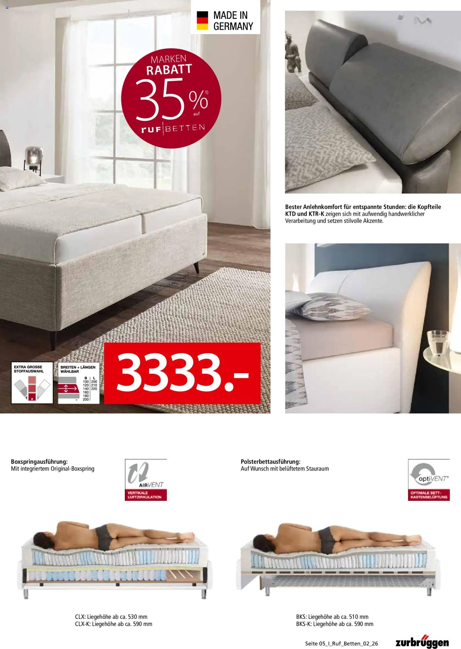 Zurbrüggen ruf Better Spezial – gültig ab 01.08.2026 | Seite: 5 | Produkte: Bett