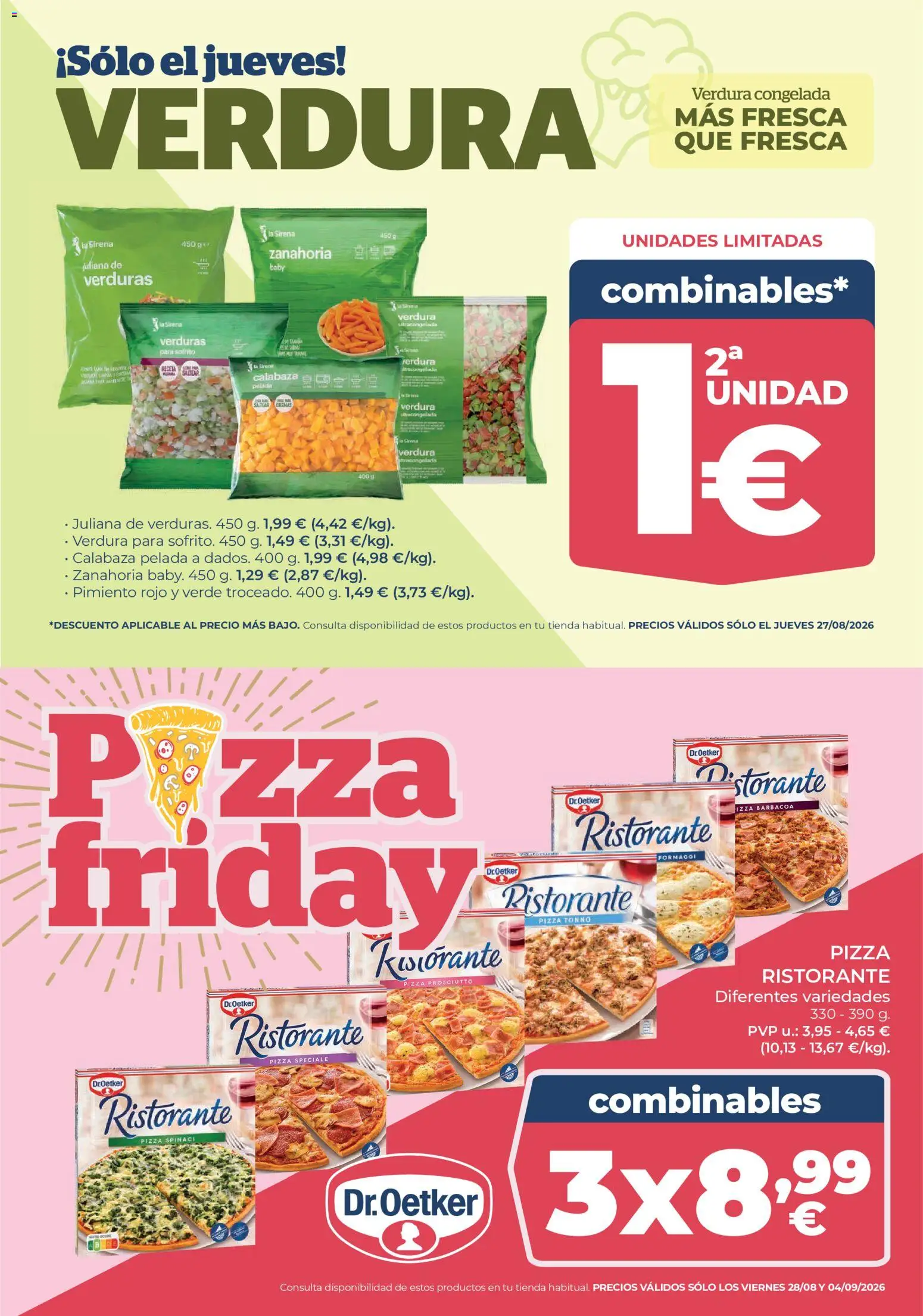 La Sirena folleto │ válido desde el 27/08/2026 | Página: 9 | Productos: Calabaza, Pizza, Pimiento rojo, Pimiento