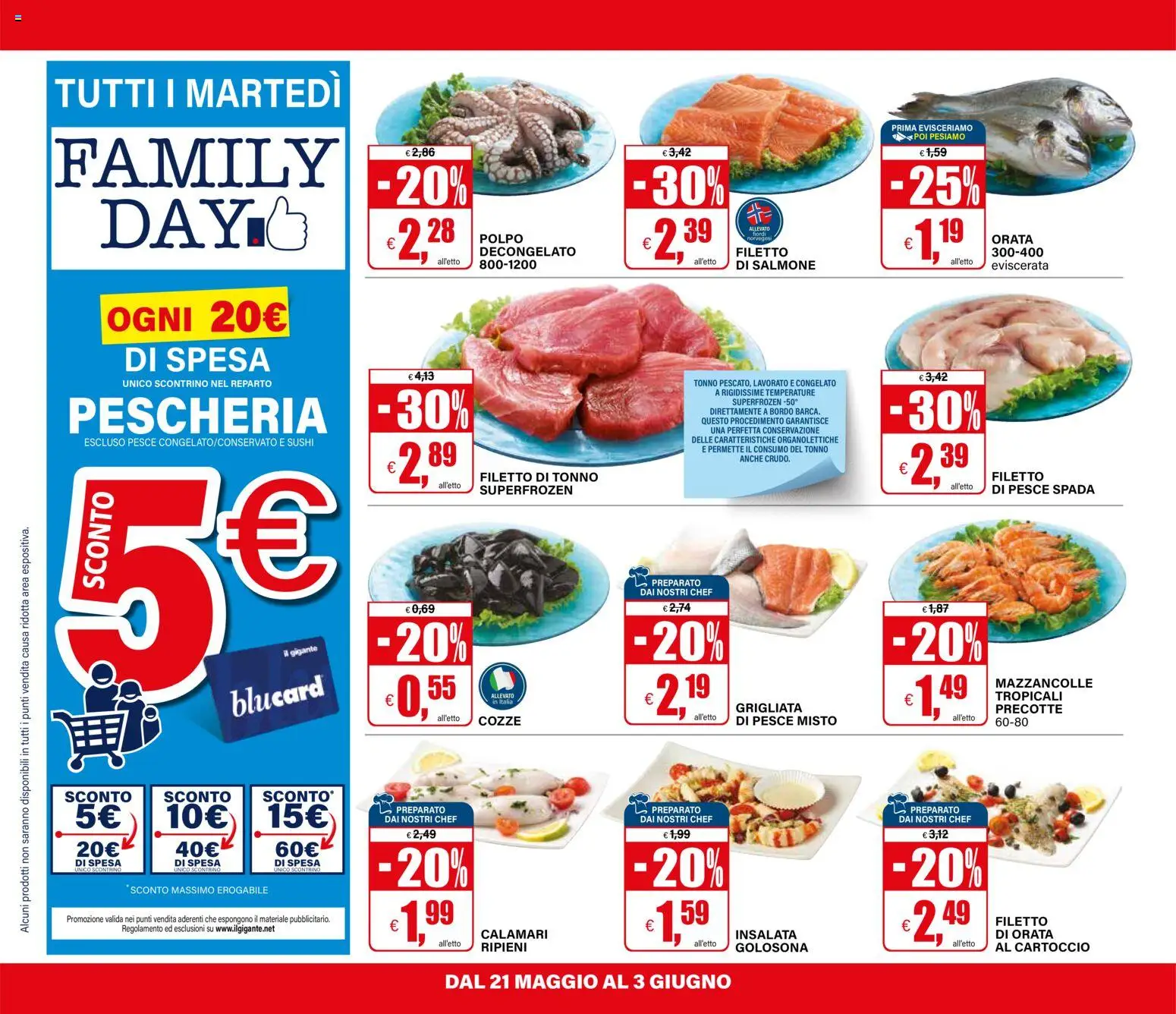 Volantino Il Gigante del 21.05.2026 | Pagina: 30 | Prodotti: Polpo, Calamari, Tonno, Pesce spada