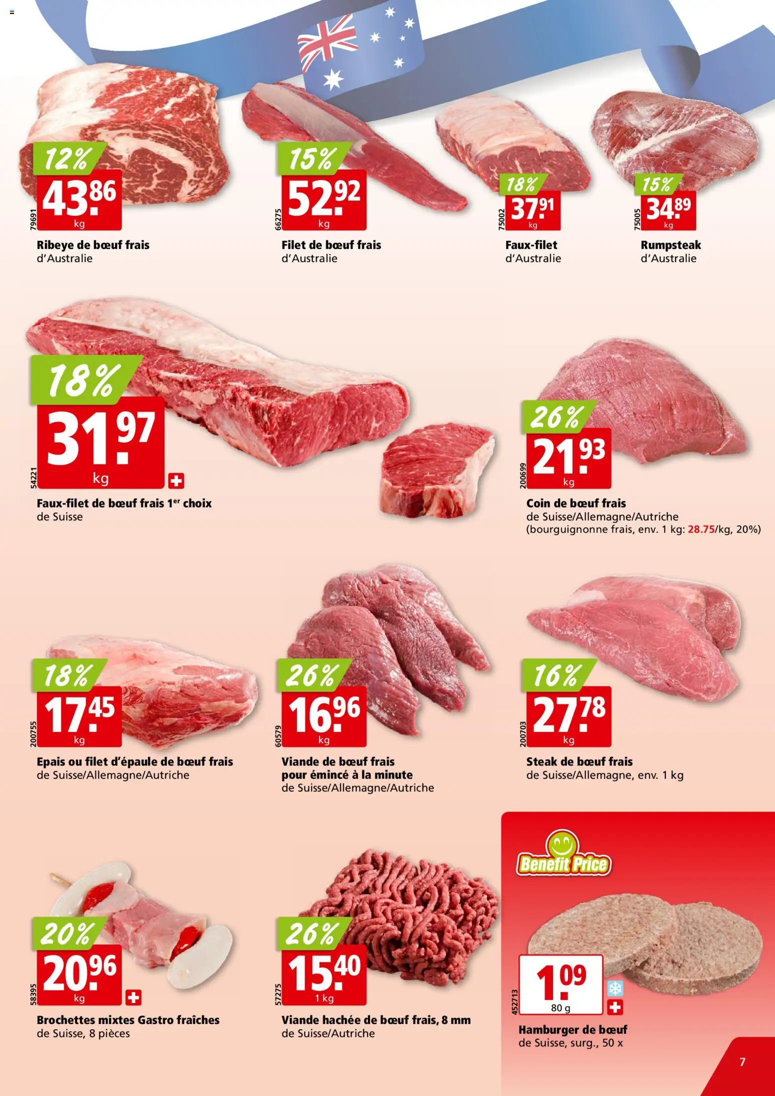 Aligro aktionen Chavannes, Matran, Genève, Sion – gültig ab 13.04.2026 | Seite: 7 | Produkte: Rumpsteak