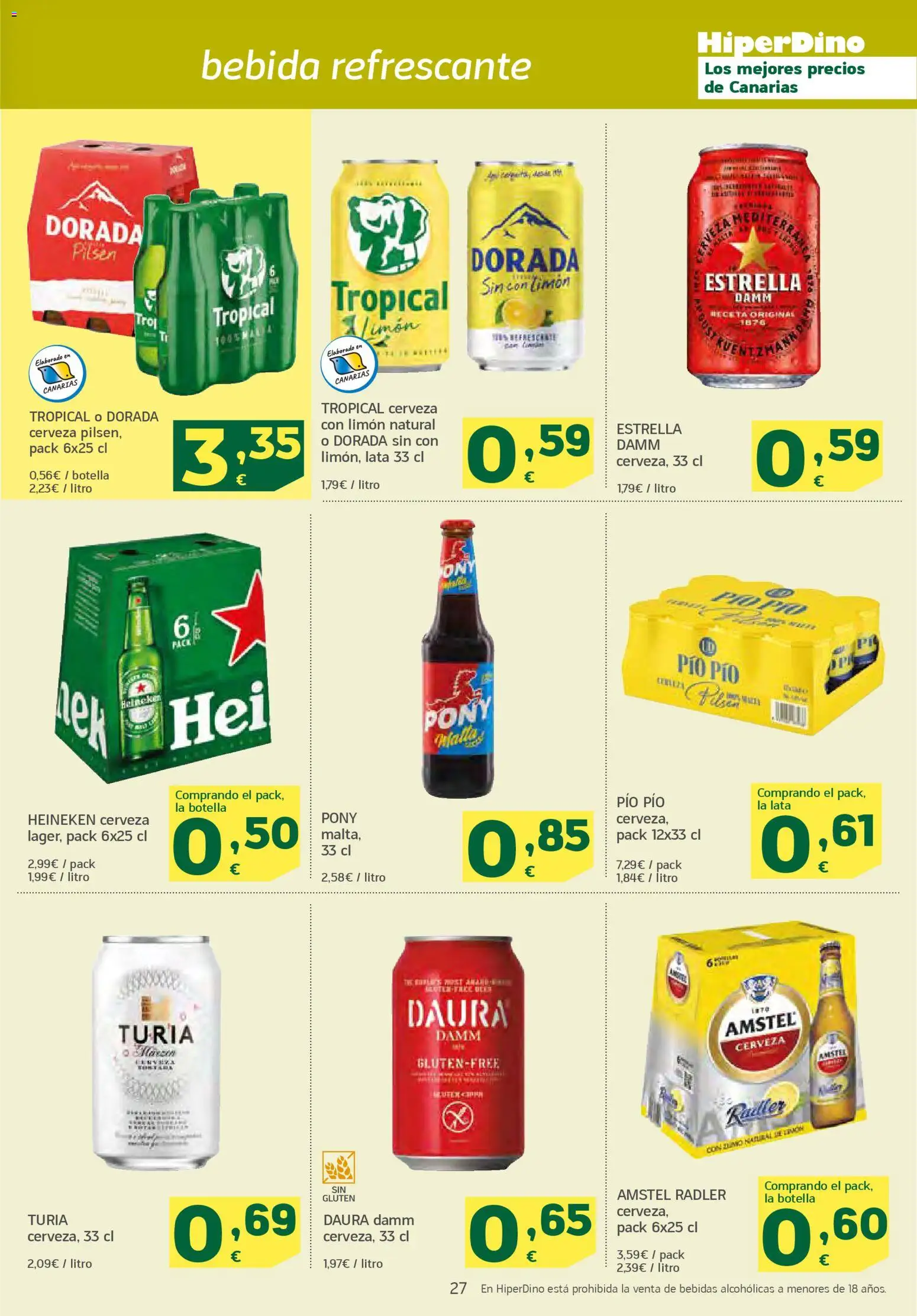 HiperDino folleto │ válido desde el 10.03.2026 | Página: 27 | Productos: Cerveza, Σπανάκι