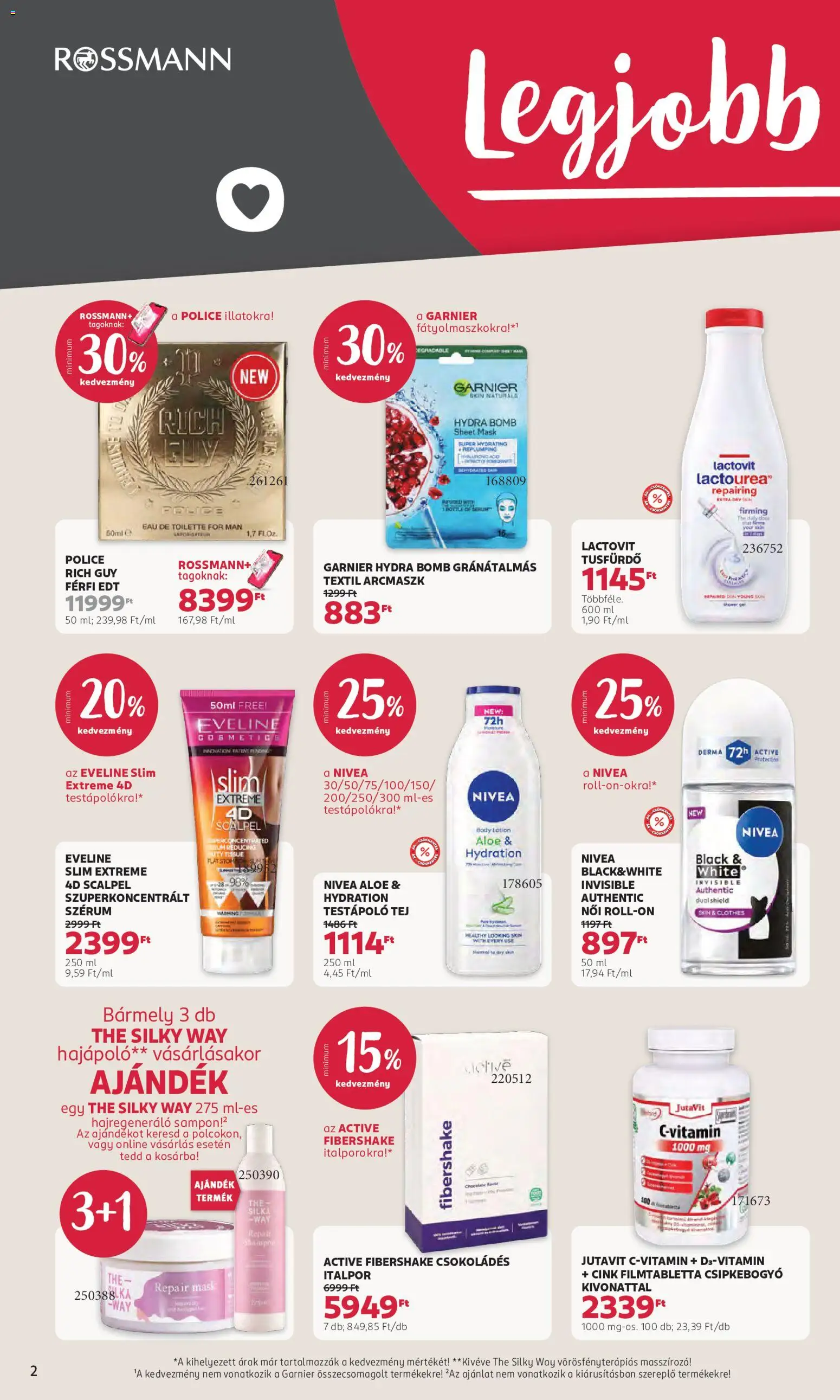 Rossmann akciós ujság - amely érvényes a következő dátumtól: 01.06.2026 | Oldal: 2 | Termékek: Body, Testápoló, Tusfürdő, Italpor
