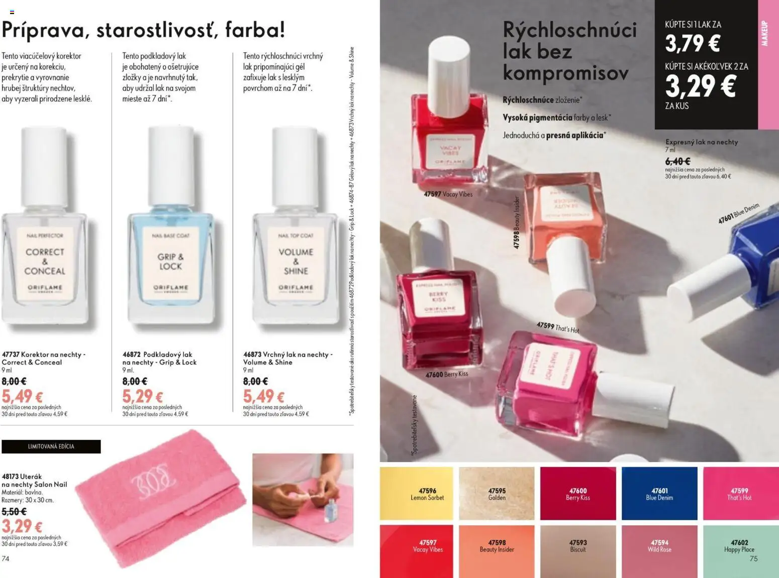 Nové Oriflame akcie – leták je platný od 19.08.2026 | Strana: 38 | Produkty: Sorbet, Korektor, Uterák, Lak na nechty