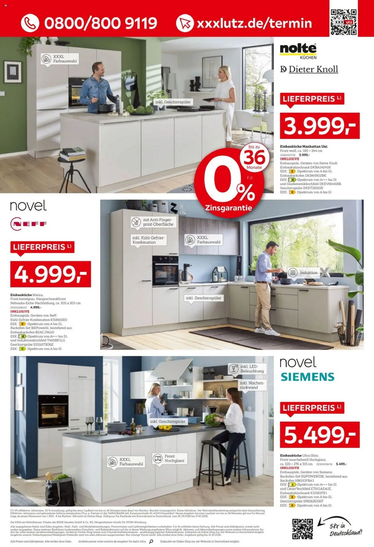 XXXLutz Küchentesterinnen und -tester gesucht – gültig ab 03.10.2026 | Seite: 1 | Produkte: Siemens, Neff, Backofen, Kühlgefrierkombination