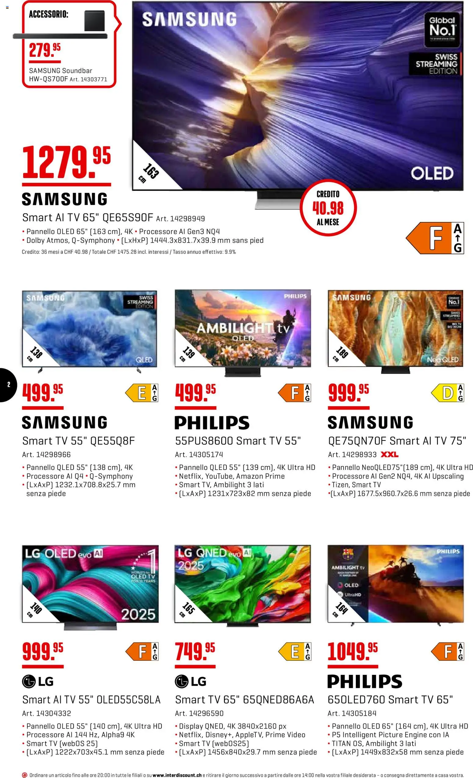 Interdiscount aktionen IT – gültig ab 06.04.2026 | Seite: 2 | Produkte: Soundbar, TV, Video, LG
