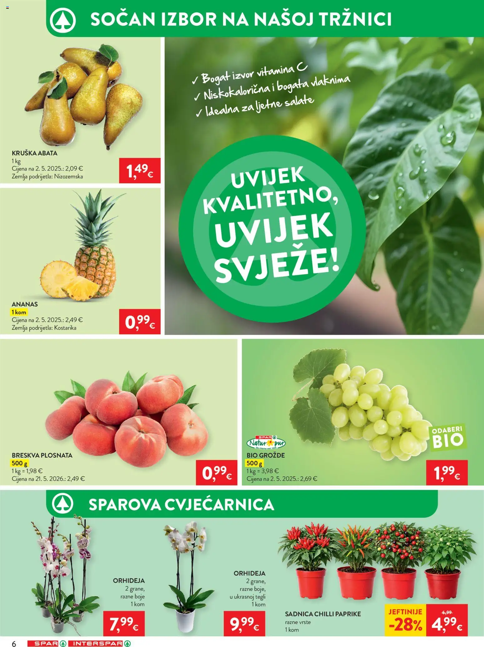 Spar katalog | vrijedi od 15.07.2026 | Stranica: 6 | Proizvodi: Ananas, Breskva, Grožđe, Kruška