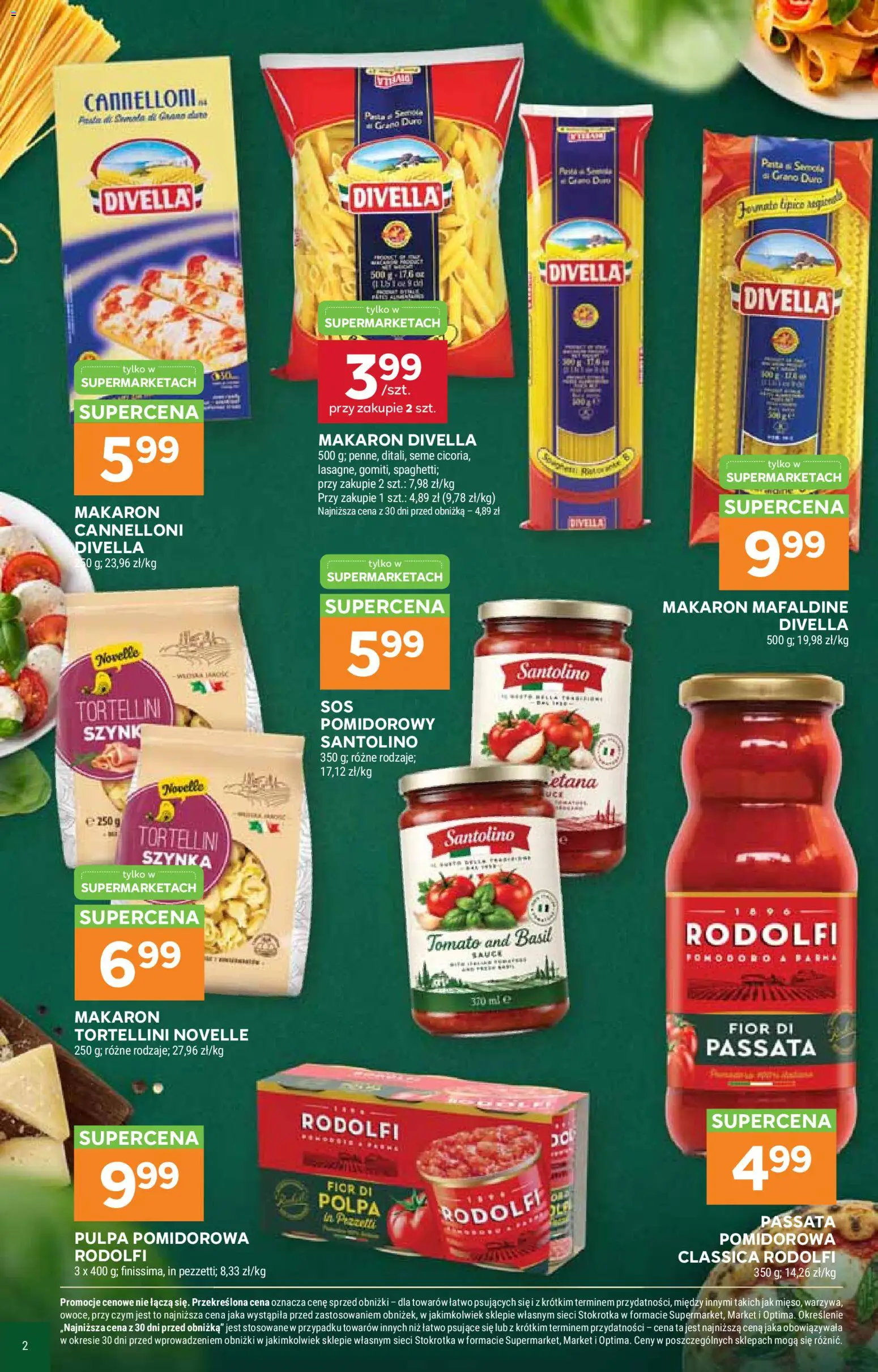 Stokrotka gazetka - Włochy od kuchni od 29.10.2026 | Strona: 2 | Produkty: Spaghetti, Makaron Tortellini, Stokrotka, Makaron