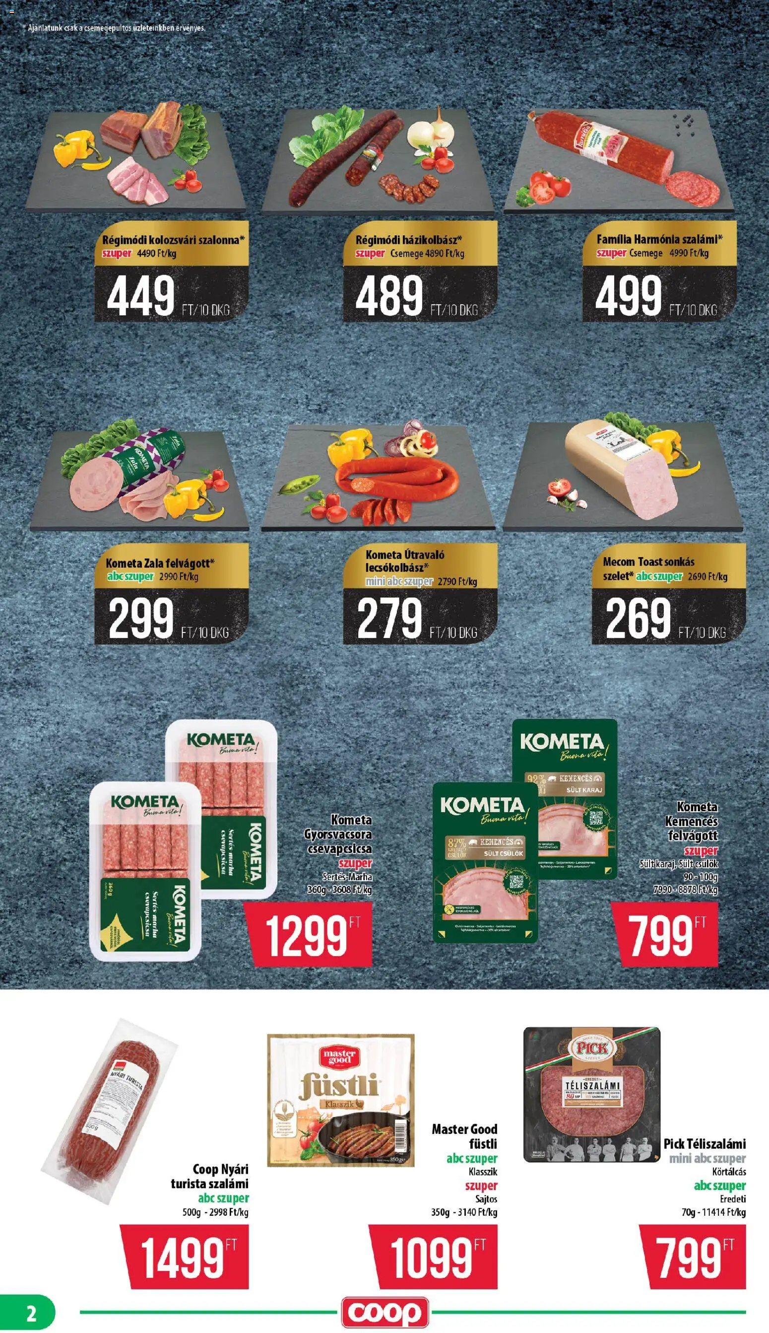 COOP akciós ujság - amely érvényes a következő dátumtól: 2026.08.21. | Oldal: 2 | Termékek: Csevapcsicsa, Csemege, Téliszalámi, Csülök