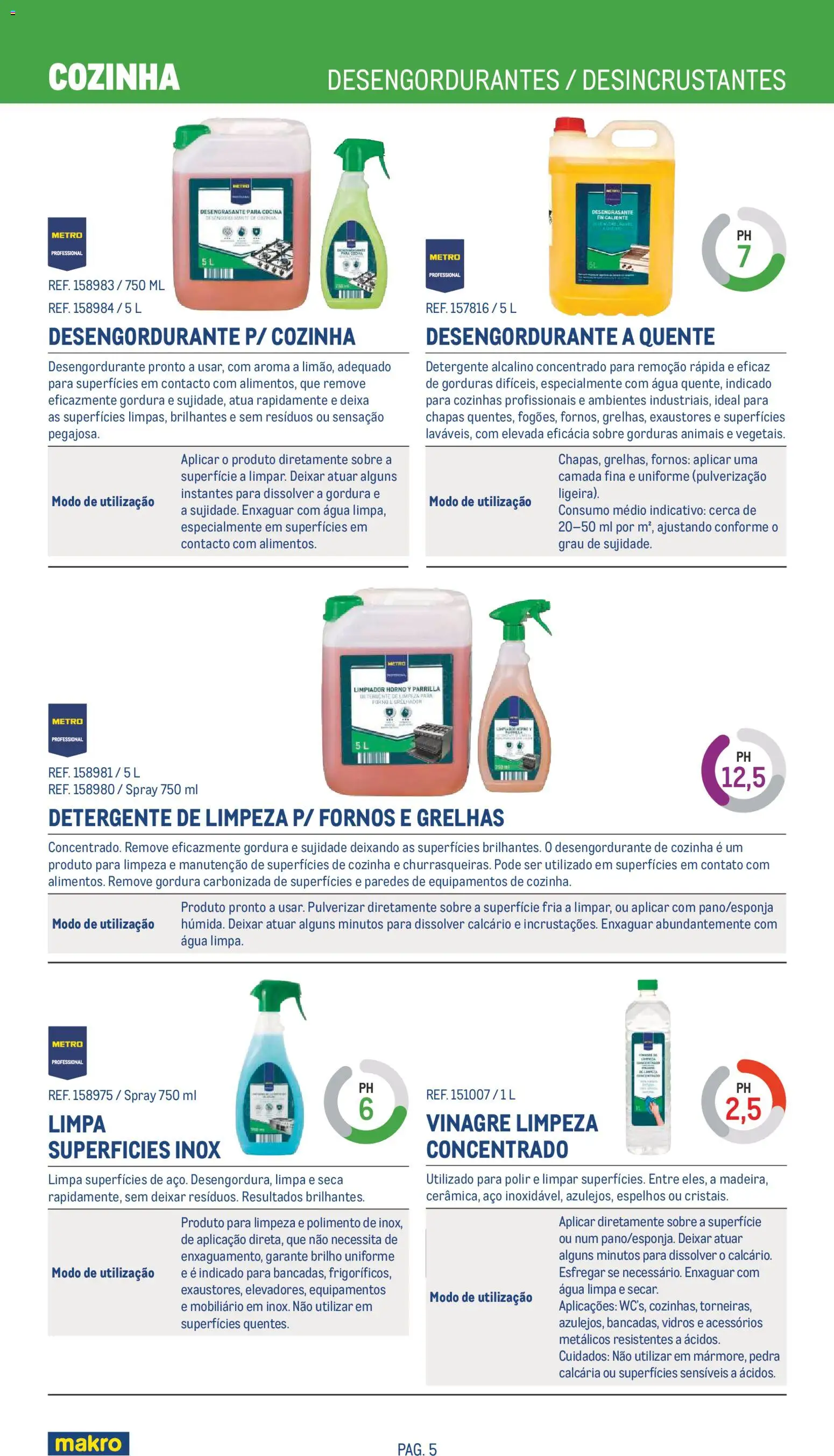 Makro Especial Limpeza 2026 │ válido de 20.05.2026 | Página: 5 | Produtos: Agua, Vinagre, Forno, Detergente