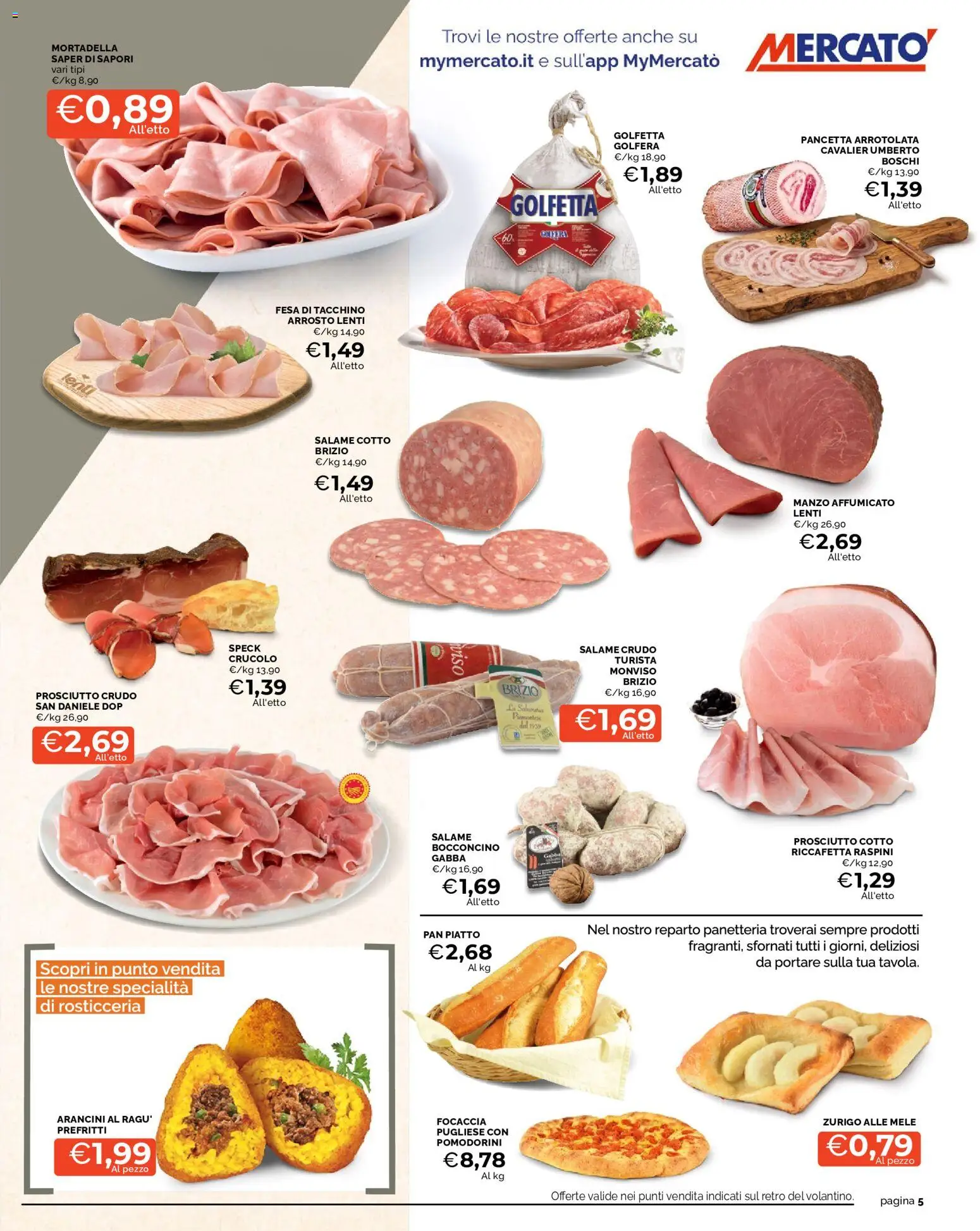 Volantino Mercatò del 18.05.2026 | Pagina: 5 | Prodotti: Mele, Manzo, Prosciutto, Piatto