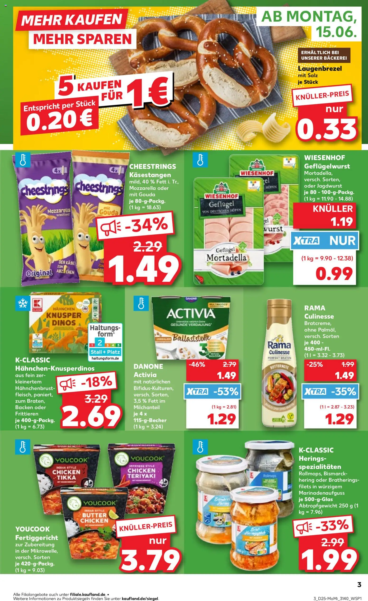 Kaufland Německo leták - Leipzig od 15.06.2026 | Strana: 3 | Produkty: Gouda, Rama, Forma, Mozzarella