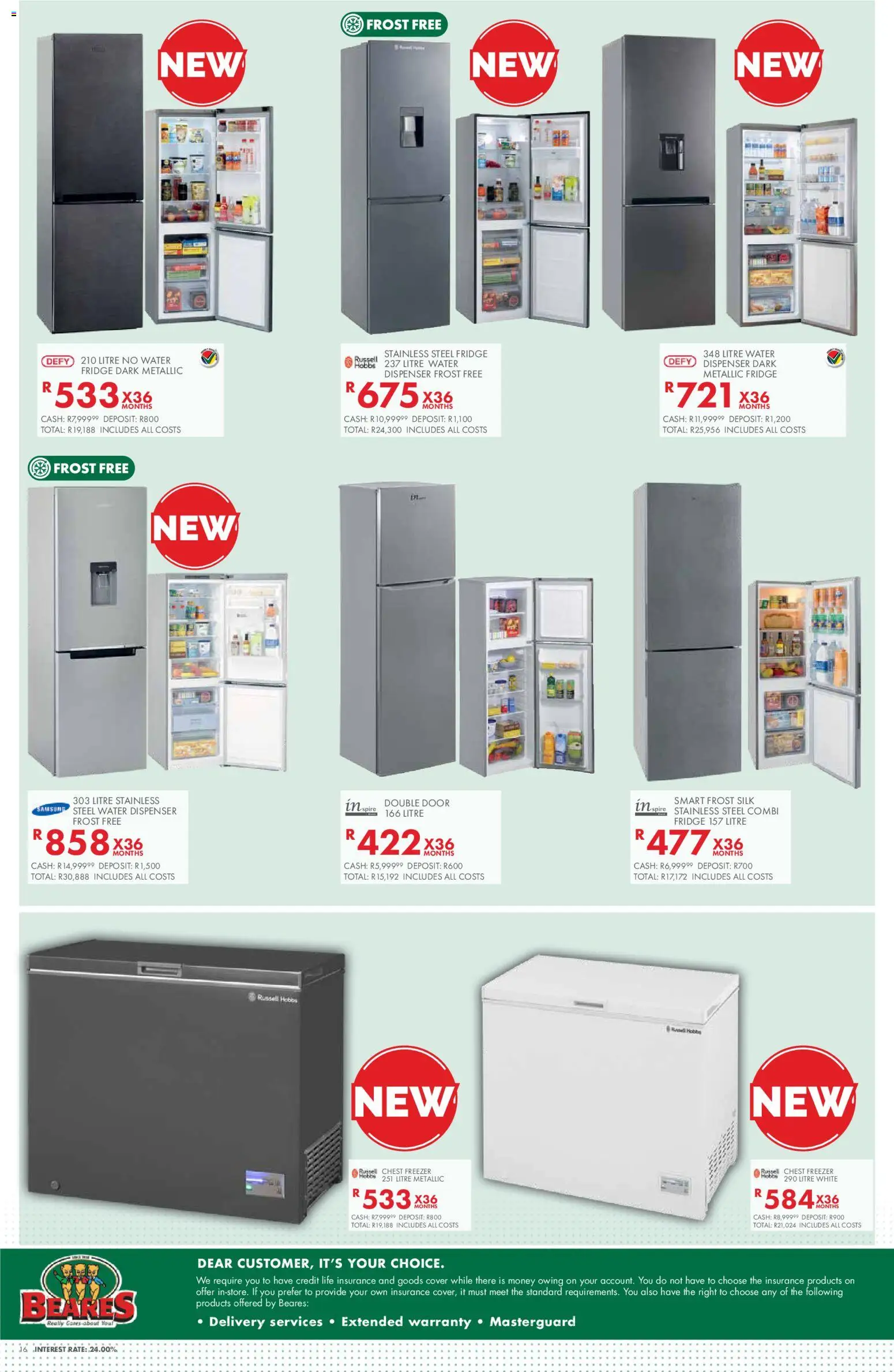 New Beares catalogue – valid from 05/10/2026 | Page: 16 | Products: Cover, Freezer, Fridge, Water