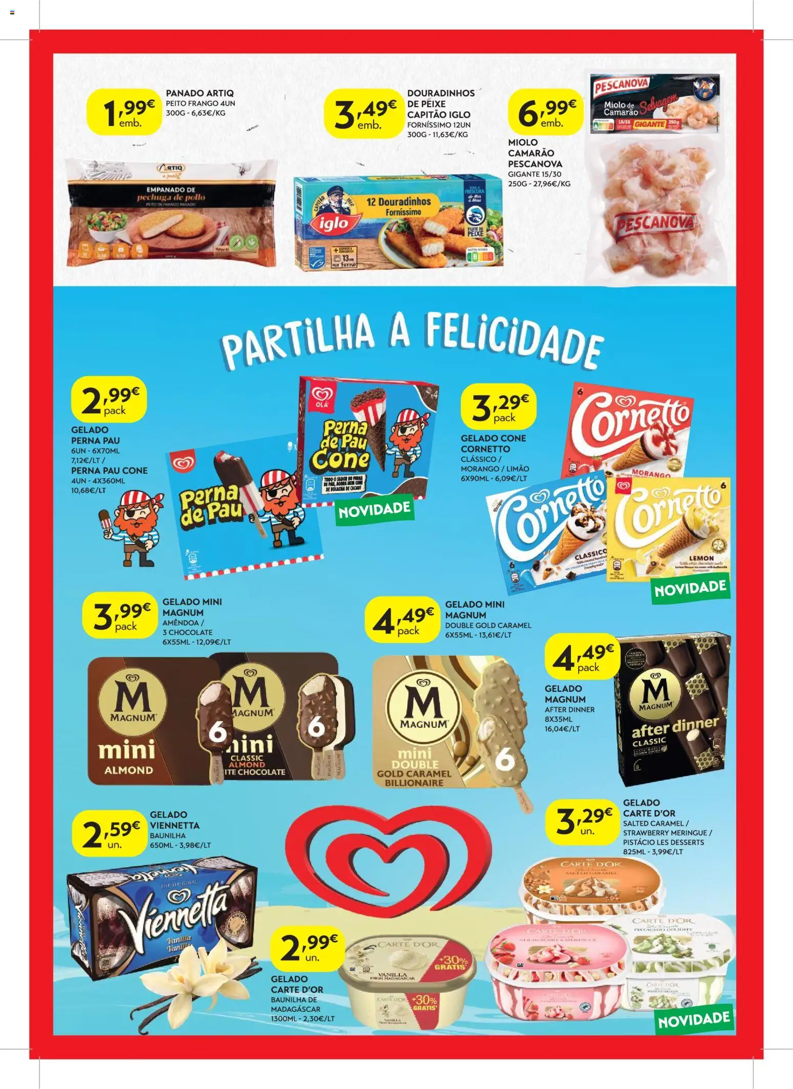 Spar folheto │ válido de 07/07/2026 | Página: 4 | Produtos: Camarão, Gelado, Chocolate, Magnum amendoa