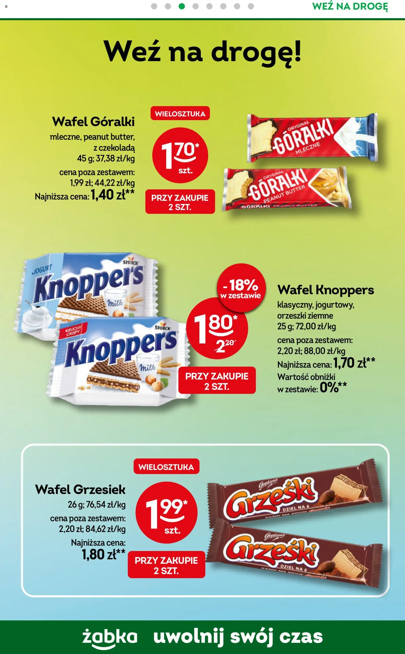 Żabka gazetka od 15.07.2026 | Strona: 64 | Produkty: Knoppers, Orzeszki ziemne, Jogurt, Czekolada