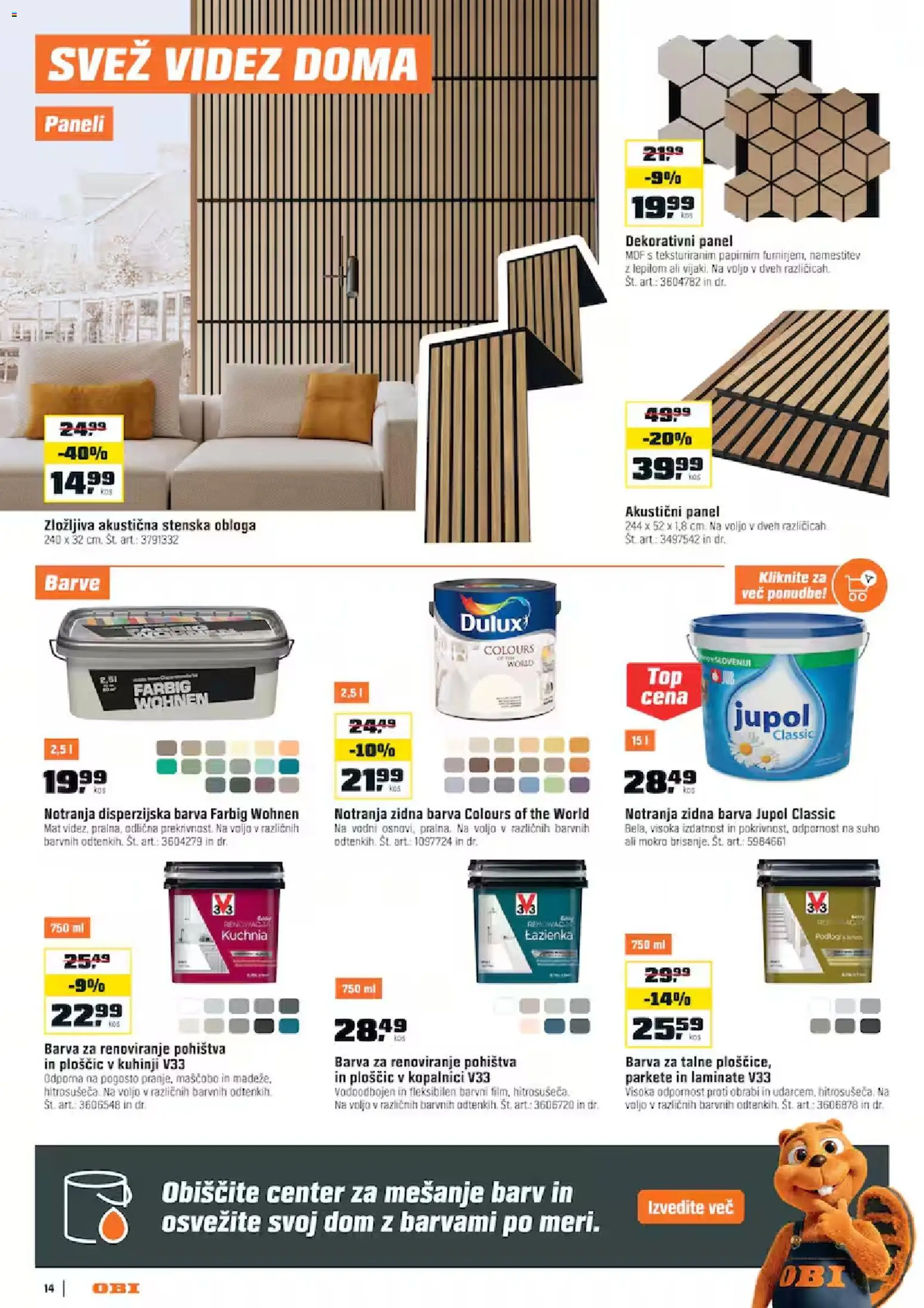 Novi OBI katalog ponudbe – veljaven od 02.09.2026 | Stran: 14 | Izdelki: Barva