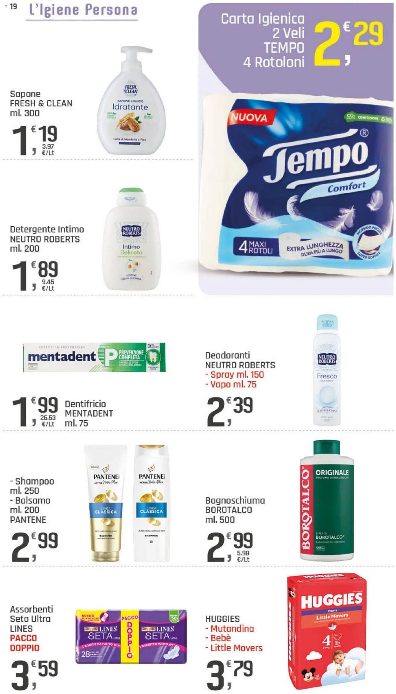 Volantino DOK del 24/09/2026 | Pagina: 19 | Prodotti: Sapone, Intimo, Assorbenti, Profumo