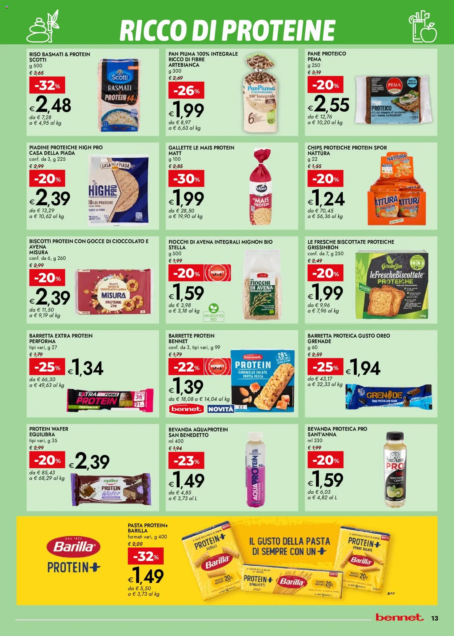 Volantino bennet del 13/08/2026 | Pagina: 13 | Prodotti: Riso Basmati, Fiocchi, Barilla, Oreo