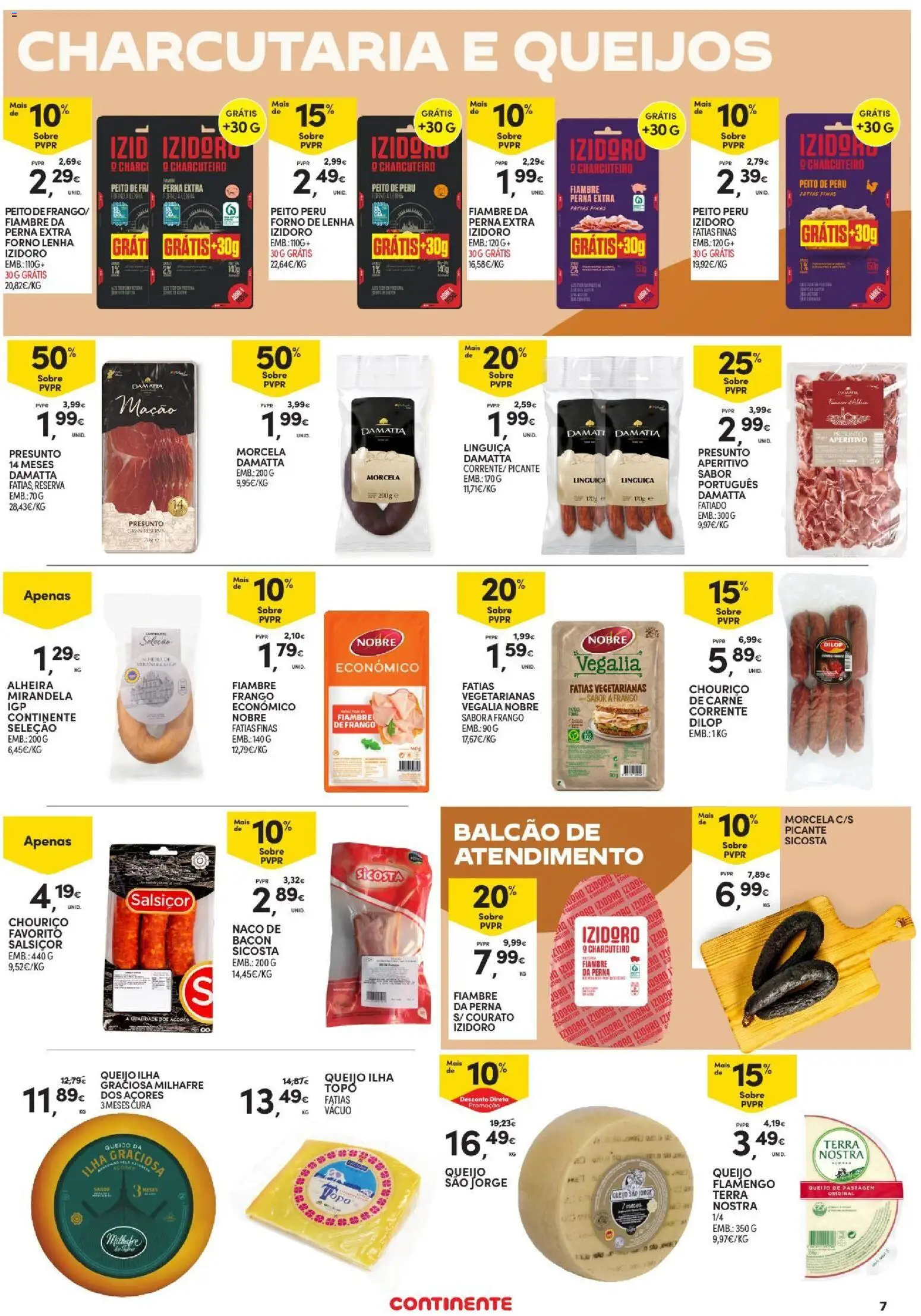 Continente folheto Açores │ válido de 15/10/2026 | Página: 7 | Produtos: Frango, Linguiça, Presunto, Alheira