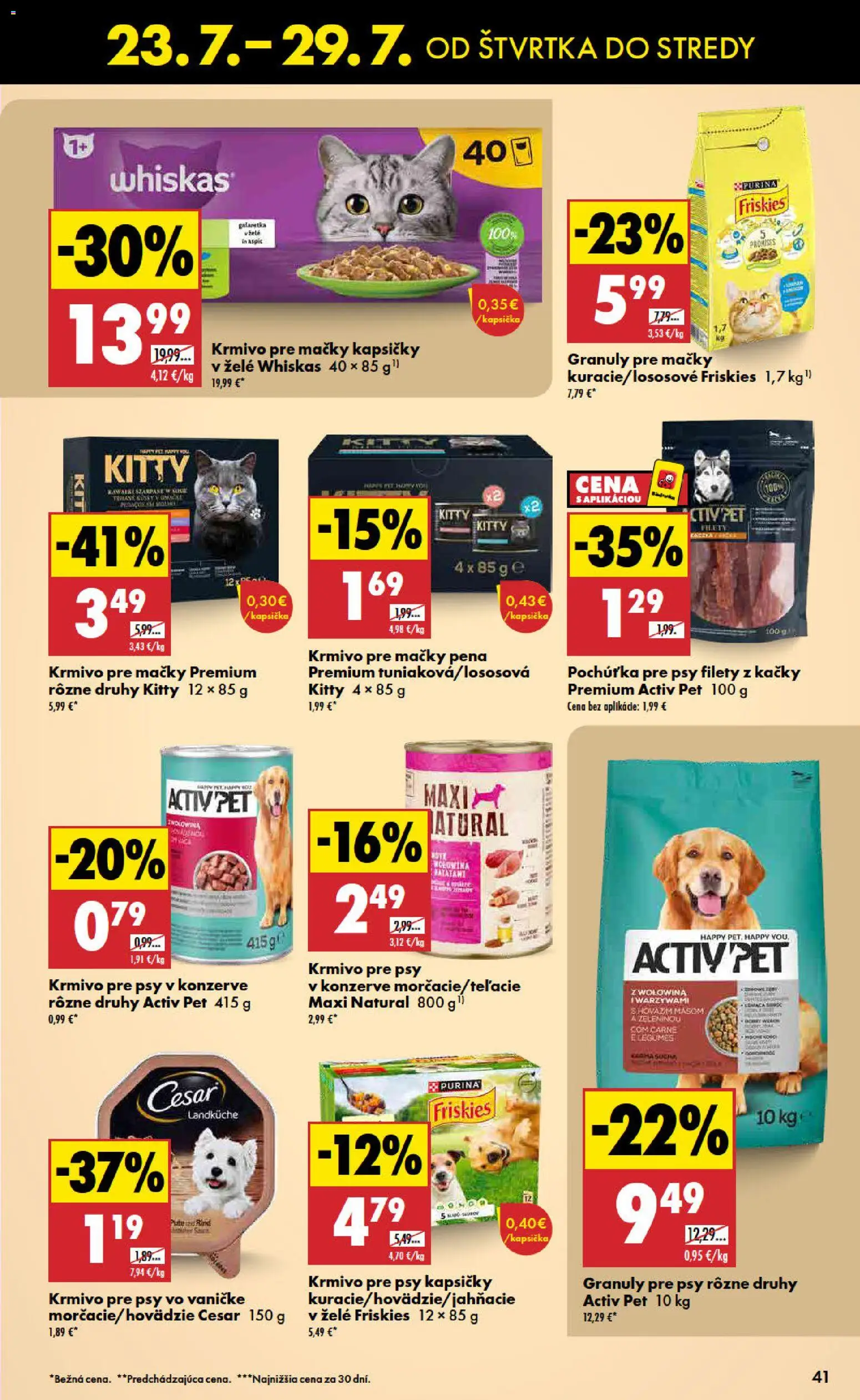 Nové Biedronka akcie – leták je platný od 23.07.2026 | Strana: 41 | Produkty: Friskies, Whiskas