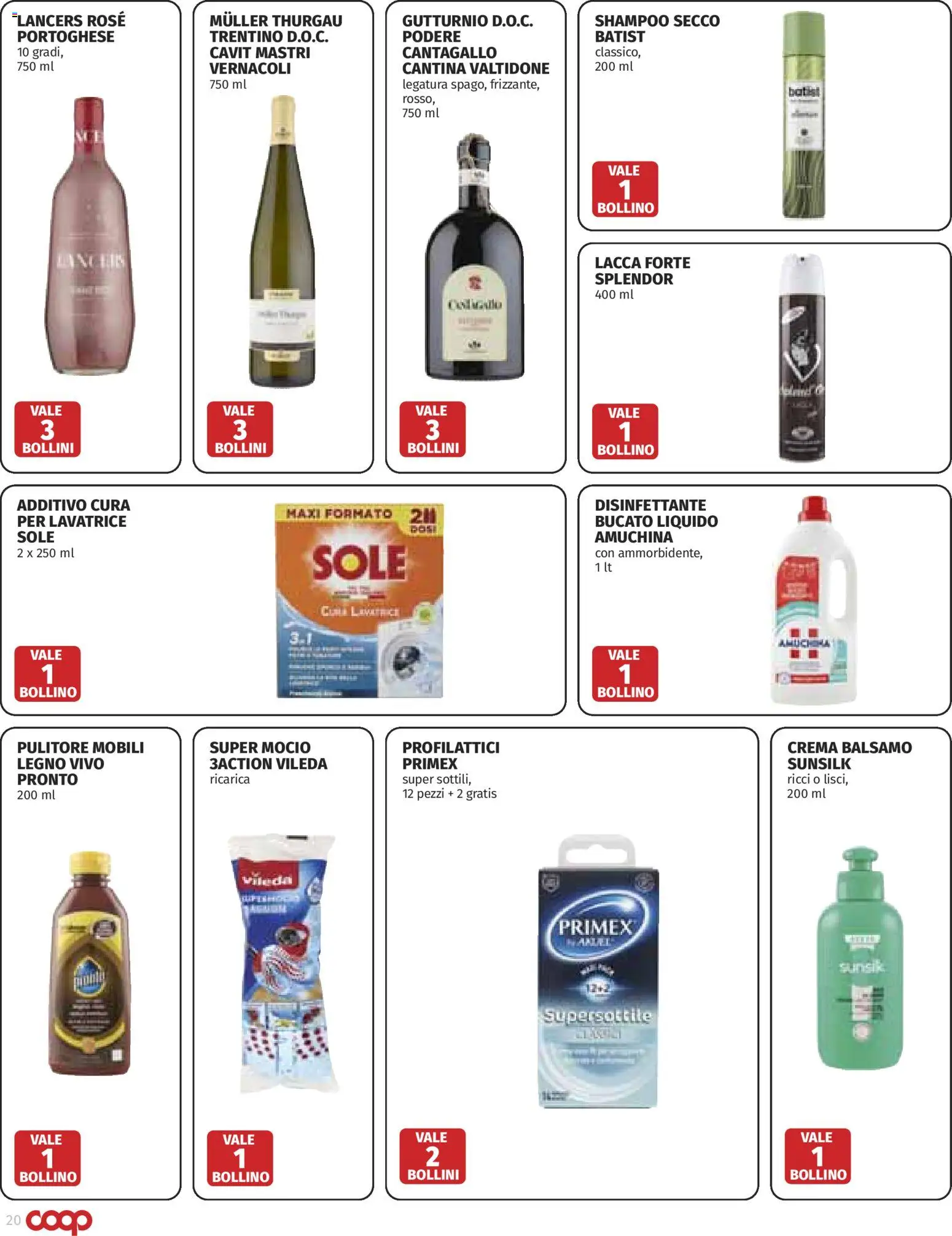 Volantino COOP del 25/06/2026 | Pagina: 20 | Prodotti: Shampoo, Crema, Lacca, Mocio