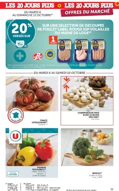 Hyper U - Prévisualisation de Hyper U catalogue valide à partir de 06/10/2026 | Page: 33 | Produits: Brocoli, Tomate, Poulet, Champignon